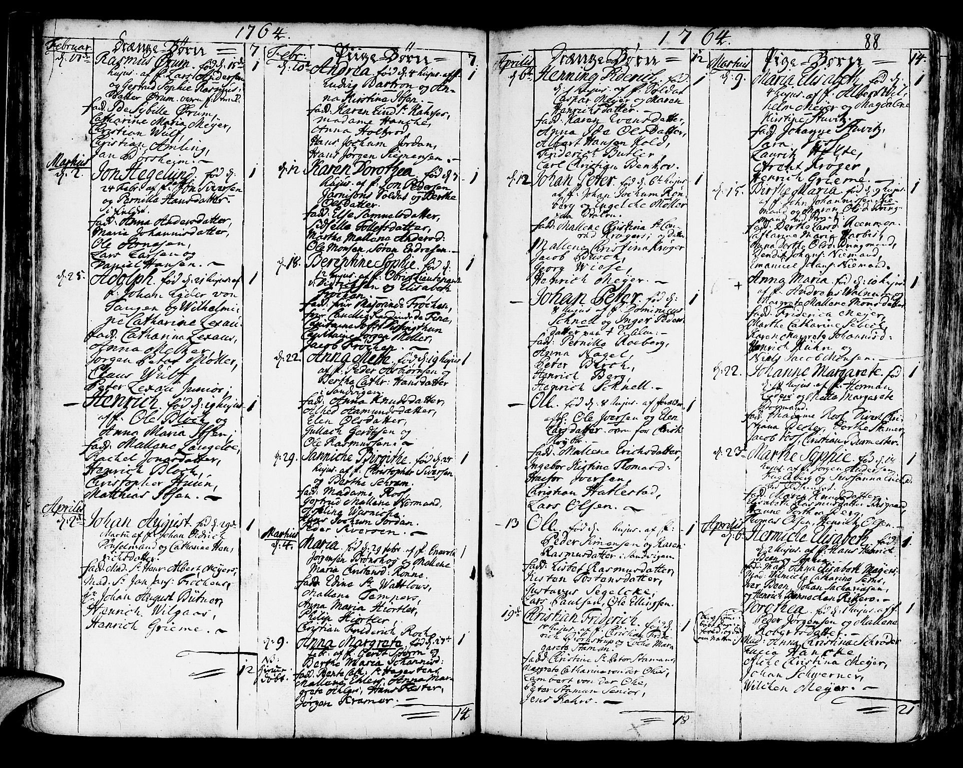Korskirken sokneprestembete, SAB/A-76101/H/Haa/L0005: Parish register (official) no. A 5, 1751-1789, p. 88
