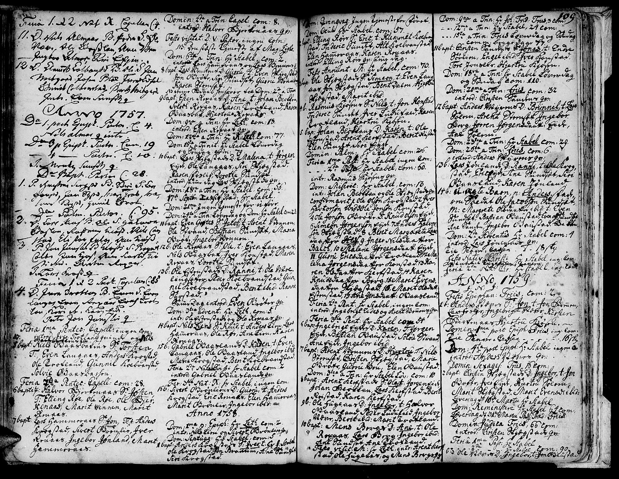 Ministerialprotokoller, klokkerbøker og fødselsregistre - Sør-Trøndelag, SAT/A-1456/691/L1060: Parish register (official) no. 691A01 /4, 1740-1767, p. 109