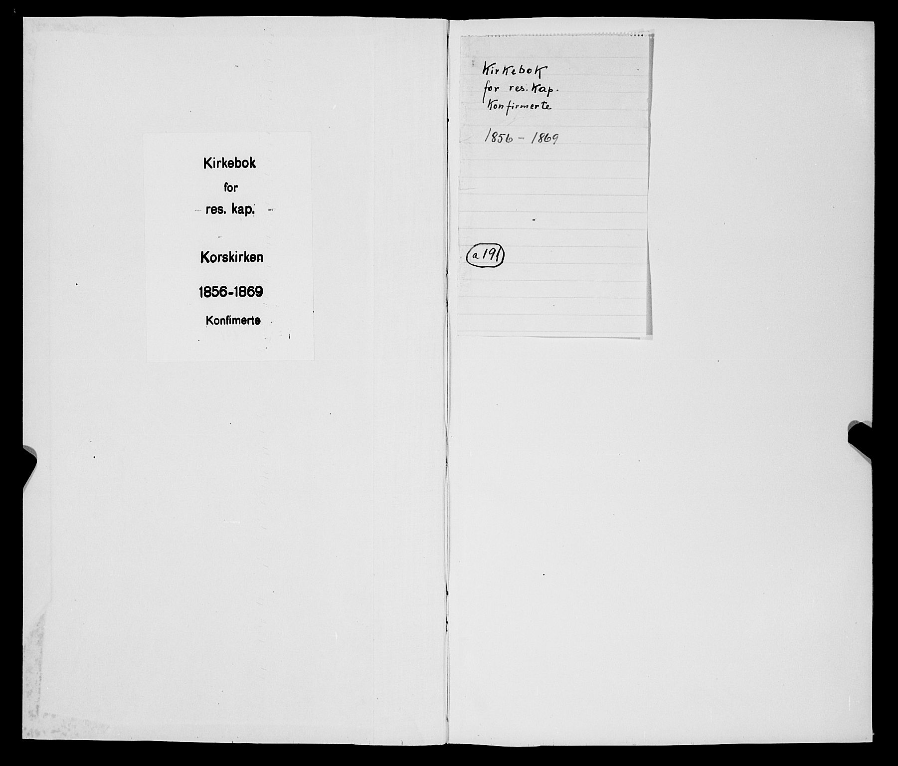 Korskirken sokneprestembete, SAB/A-76101/H/Haa/L0069: Curate's parish register no. A 4, 1856-1869