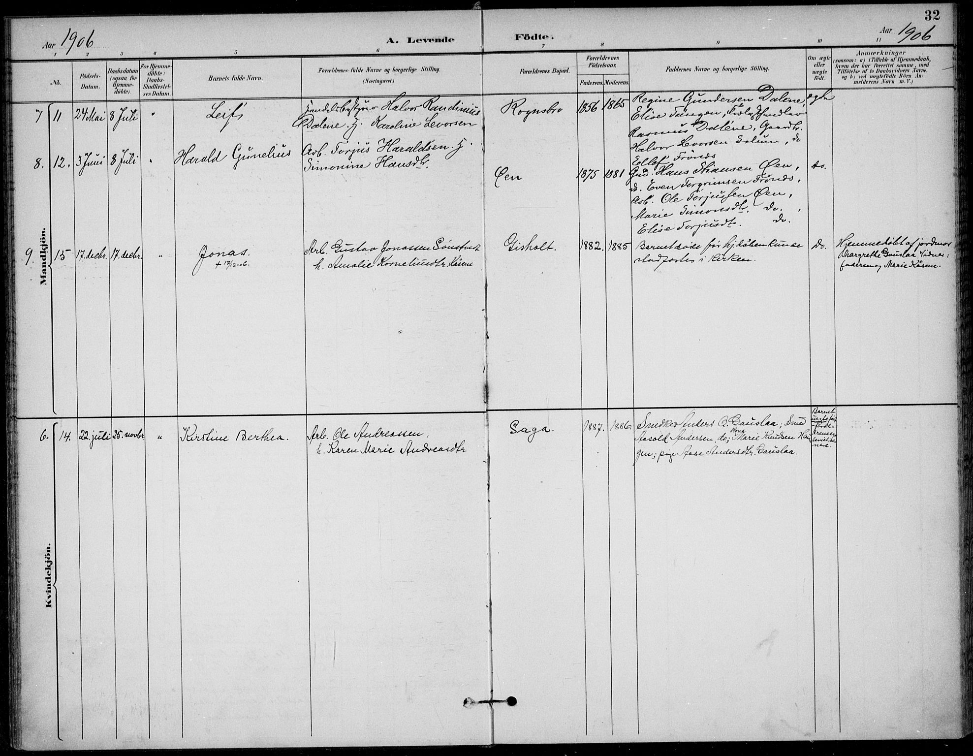 Solum kirkebøker, SAKO/A-306/F/Fc/L0002: Parish register (official) no. III 2, 1892-1906, p. 32