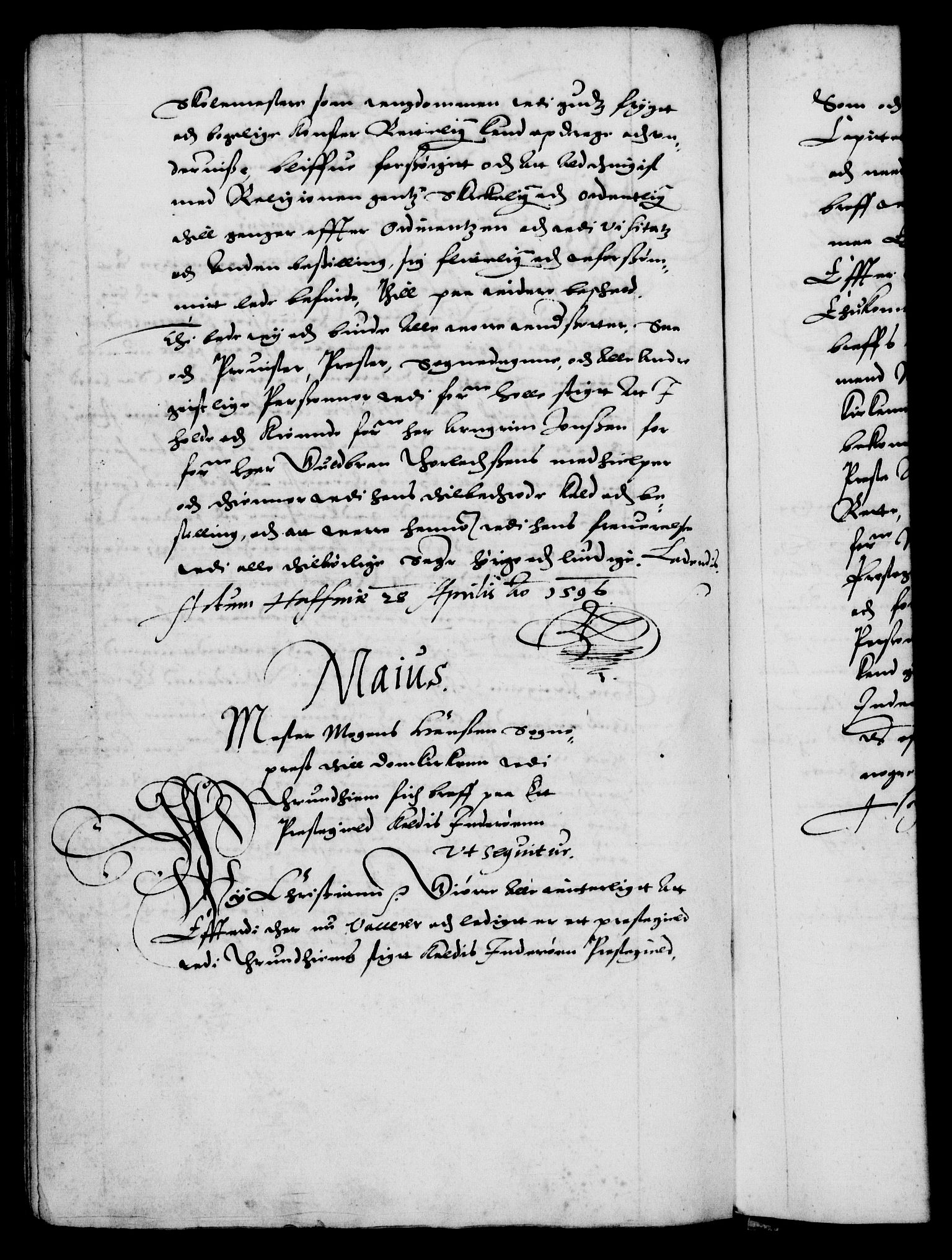 Danske Kanselli 1572-1799, RA/EA-3023/F/Fc/Fca/Fcaa/L0002: Norske registre (mikrofilm), 1588-1596, p. 277b