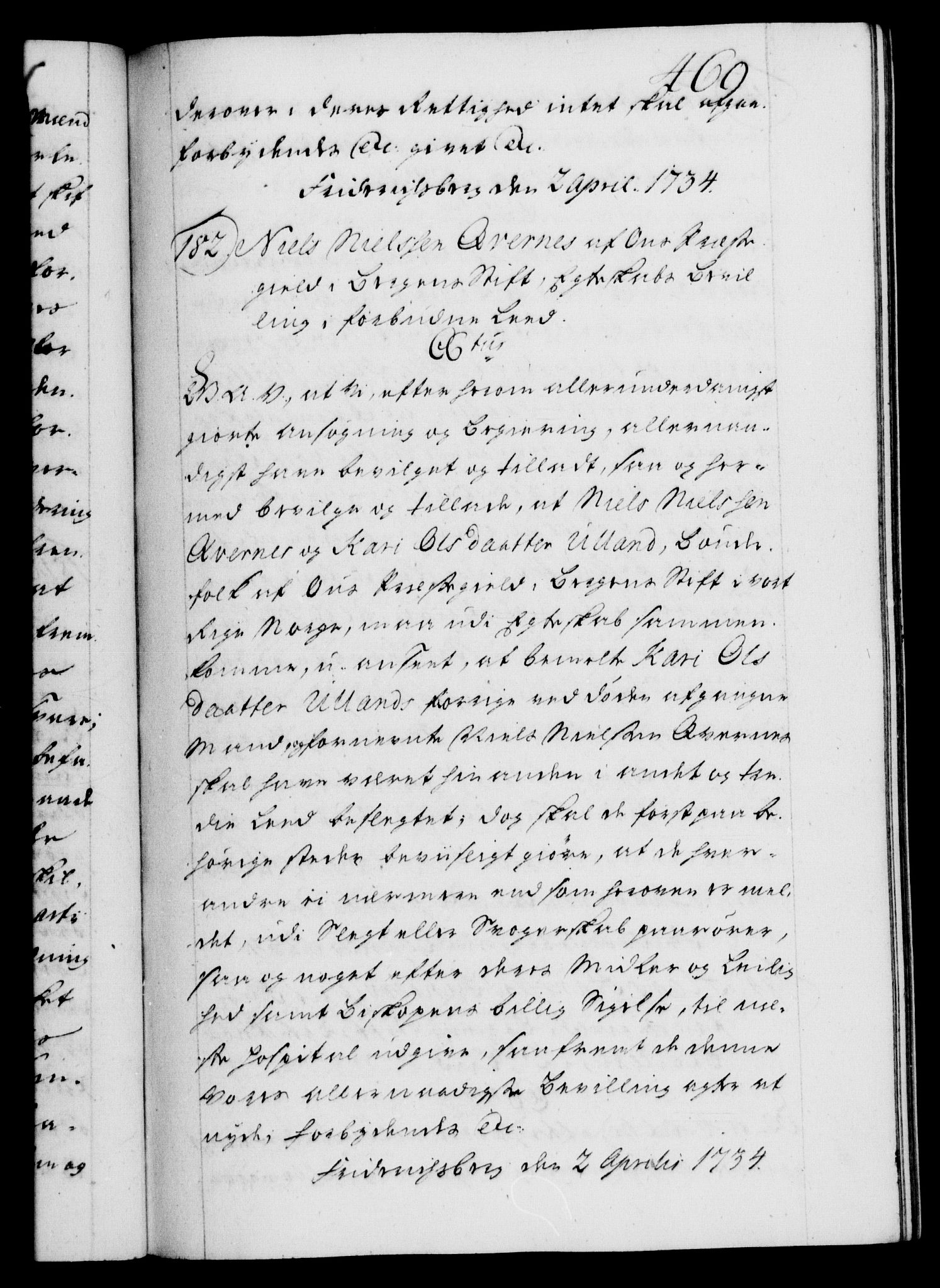 Danske Kanselli 1572-1799, AV/RA-EA-3023/F/Fc/Fca/Fcaa/L0028: Norske registre, 1733-1734, p. 469a