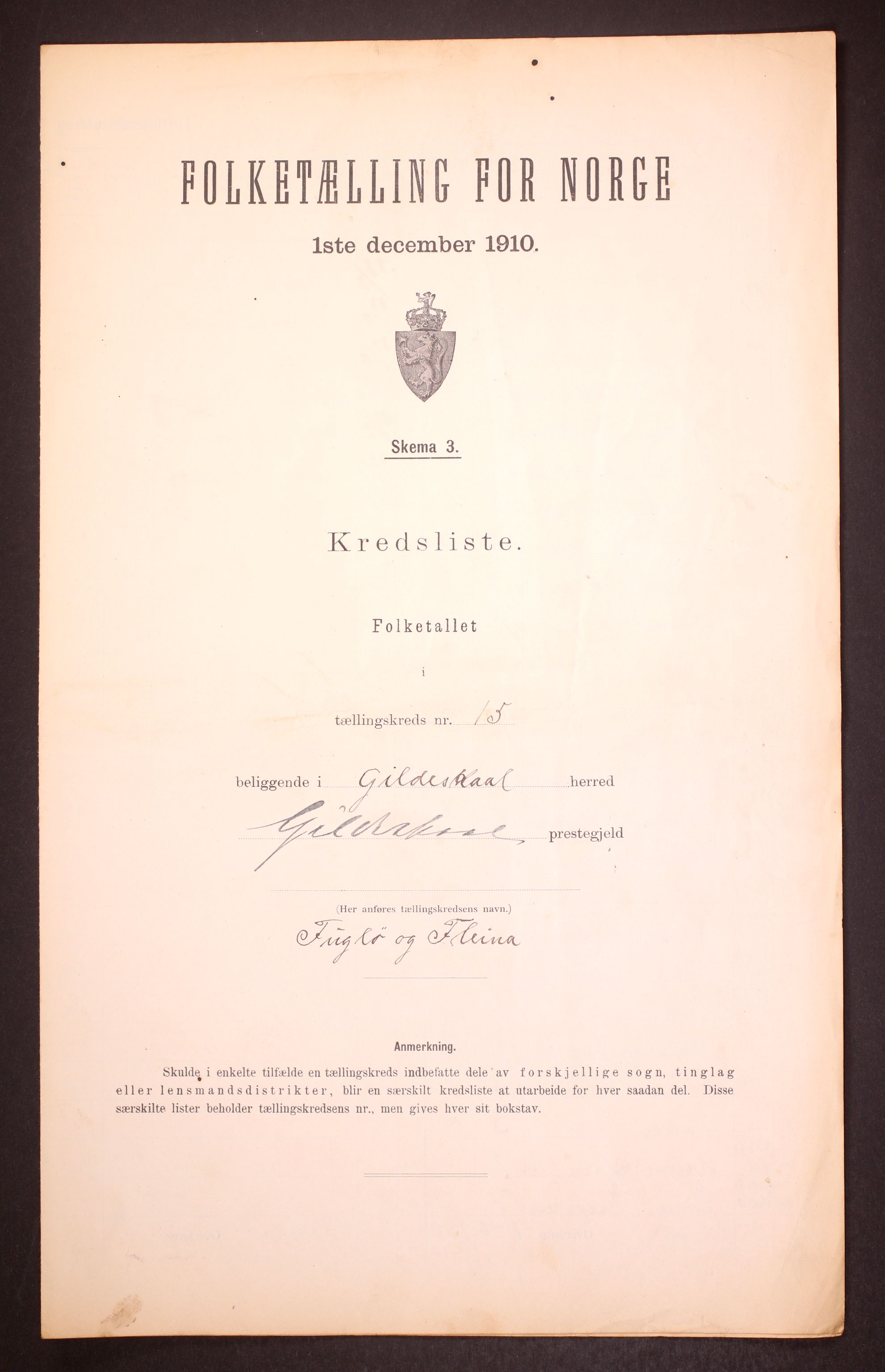 RA, 1910 census for Gildeskål, 1910, p. 46