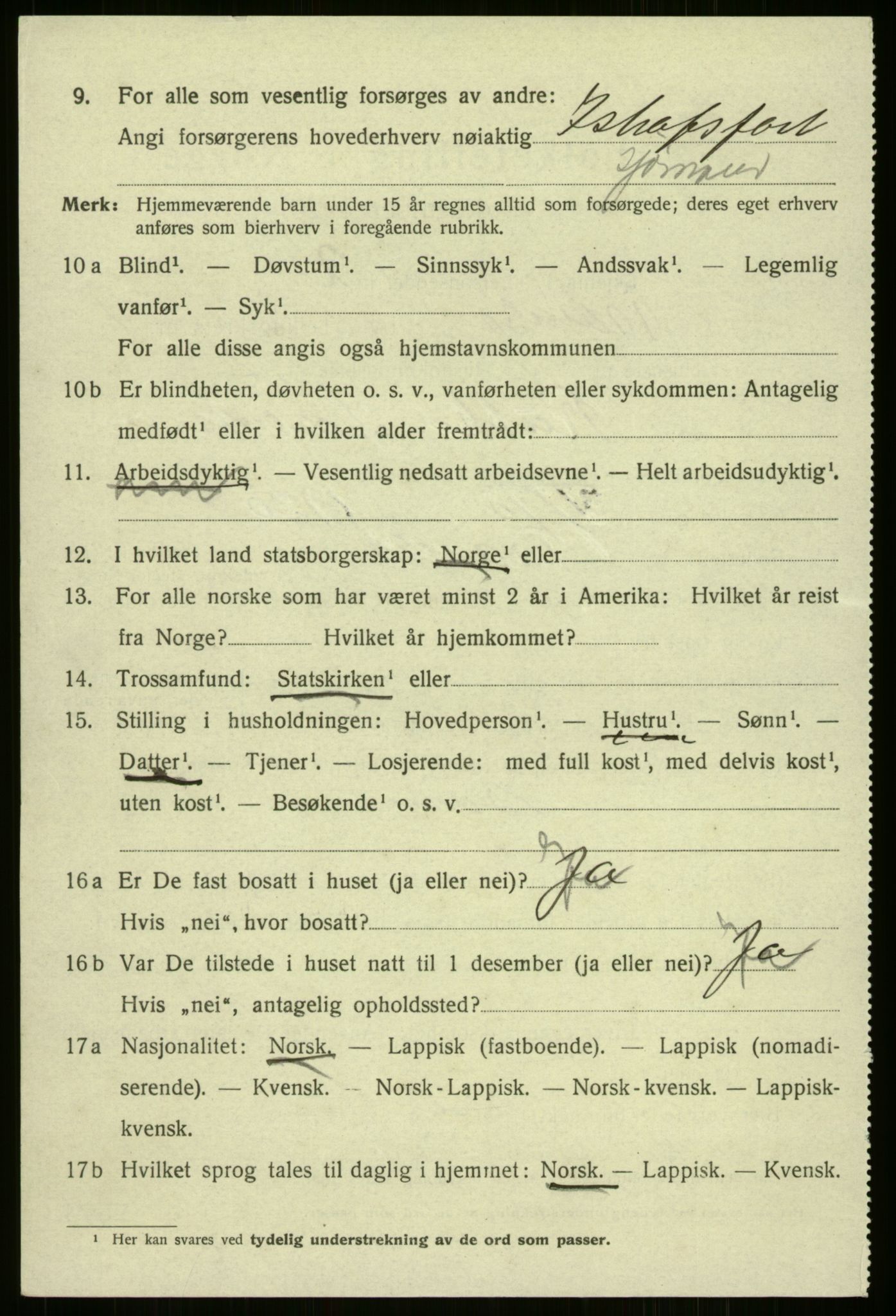 SATØ, 1920 census for Tromsø, 1920, p. 7566