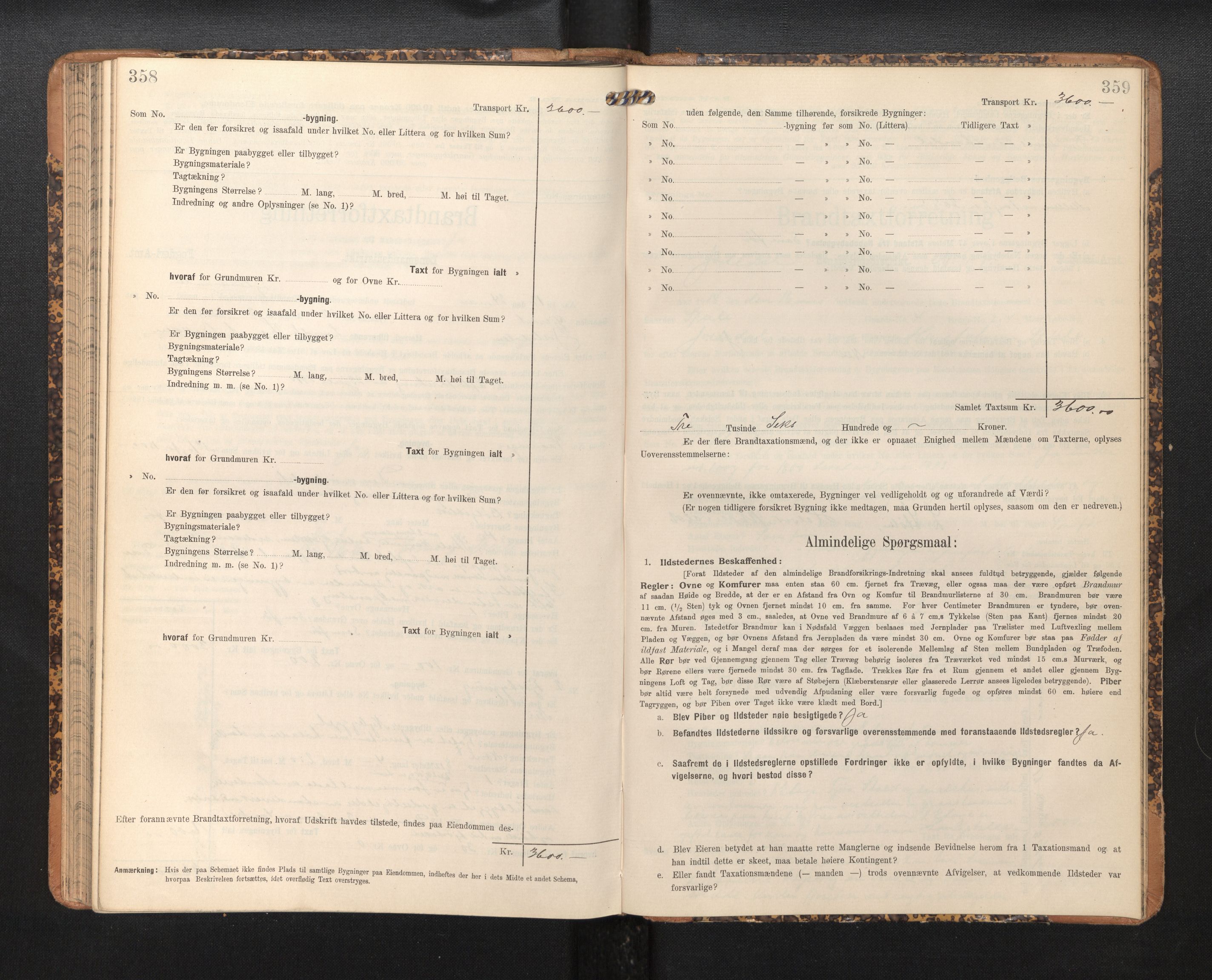 Lensmannen i Jostedal, SAB/A-28601/0012/L0004: Branntakstprotokoll, skjematakst, 1906-1919, p. 358-359