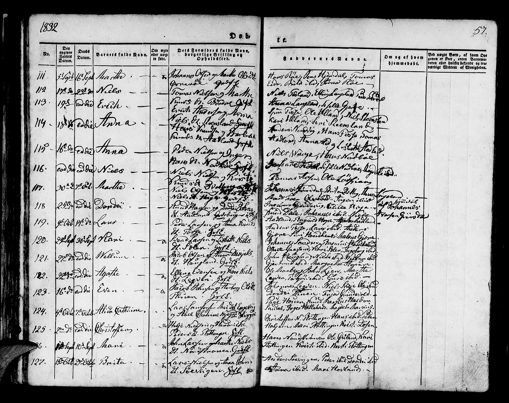 Os sokneprestembete, AV/SAB-A-99929: Parish register (official) no. A 14, 1826-1839, p. 57