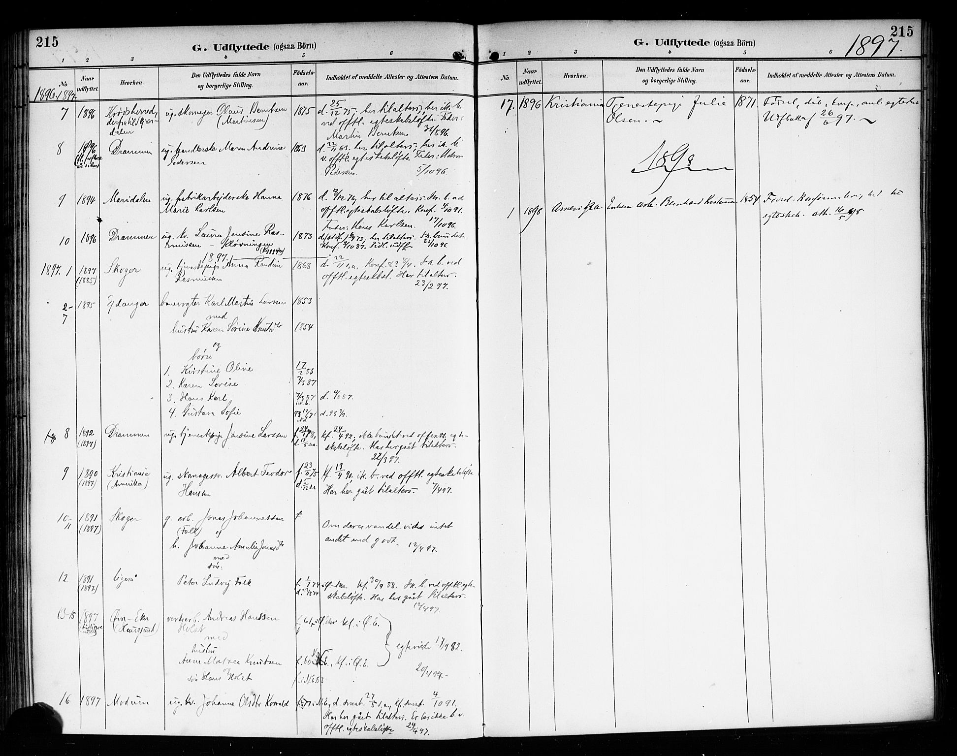 Nedre Eiker kirkebøker, SAKO/A-612/F/Fa/L0004: Parish register (official) no. 4, 1893-1898, p. 215