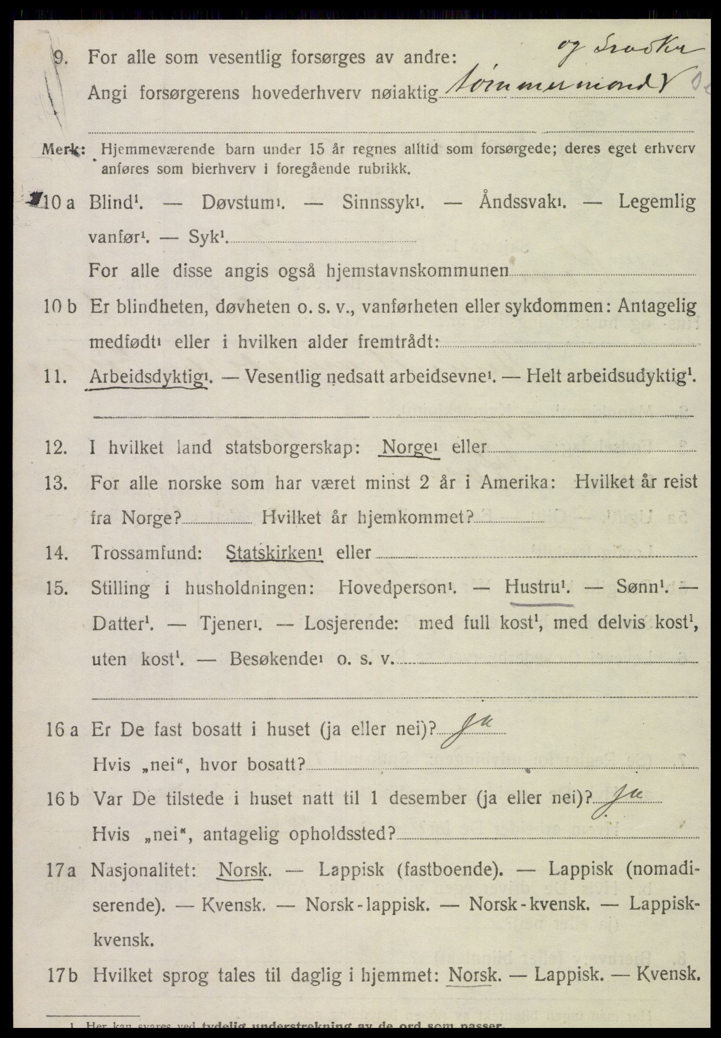 SAT, 1920 census for Kvam, 1920, p. 814