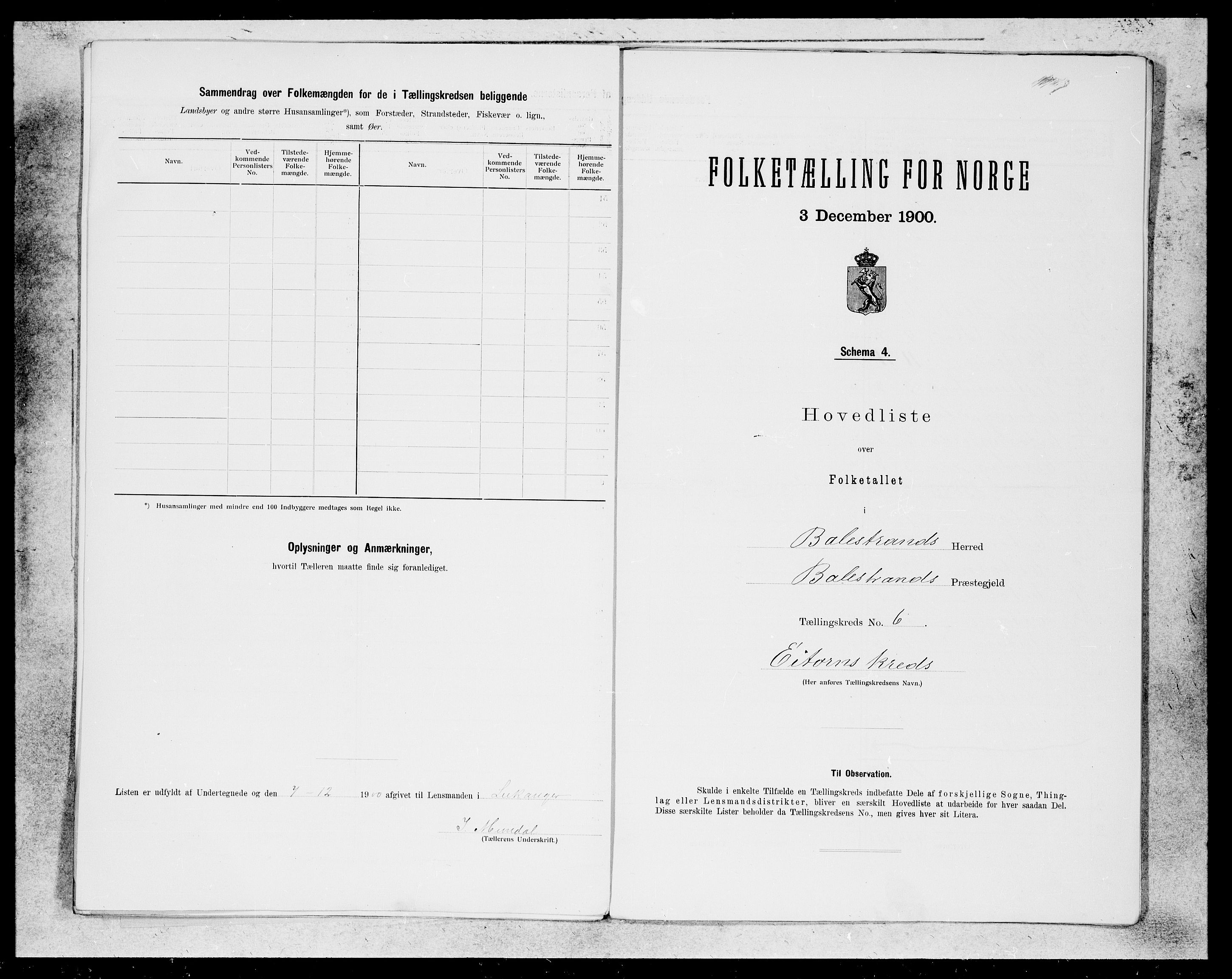 SAB, 1900 census for Balestrand, 1900, p. 11