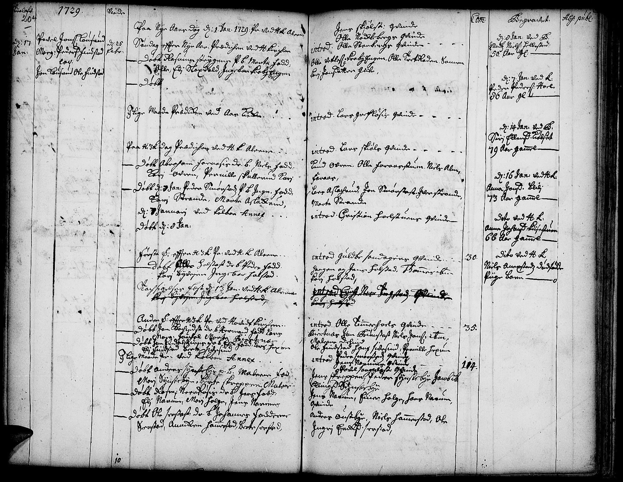 Toten prestekontor, SAH/PREST-102/H/Ha/Haa/L0002: Parish register (official) no. 2, 1714-1732, p. 204