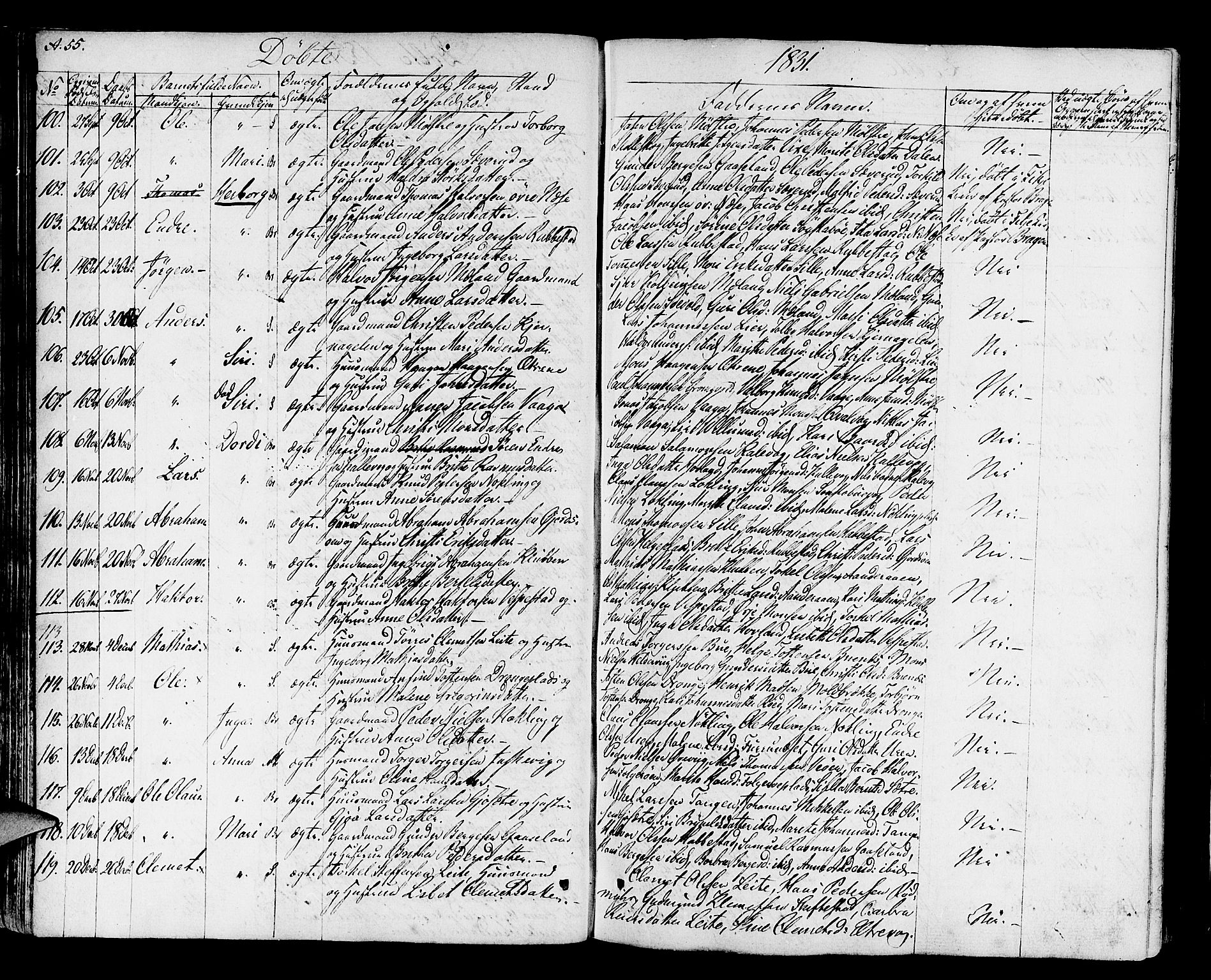 Finnås sokneprestembete, SAB/A-99925/H/Ha/Haa/Haaa/L0005: Parish register (official) no. A 5, 1823-1835, p. 55