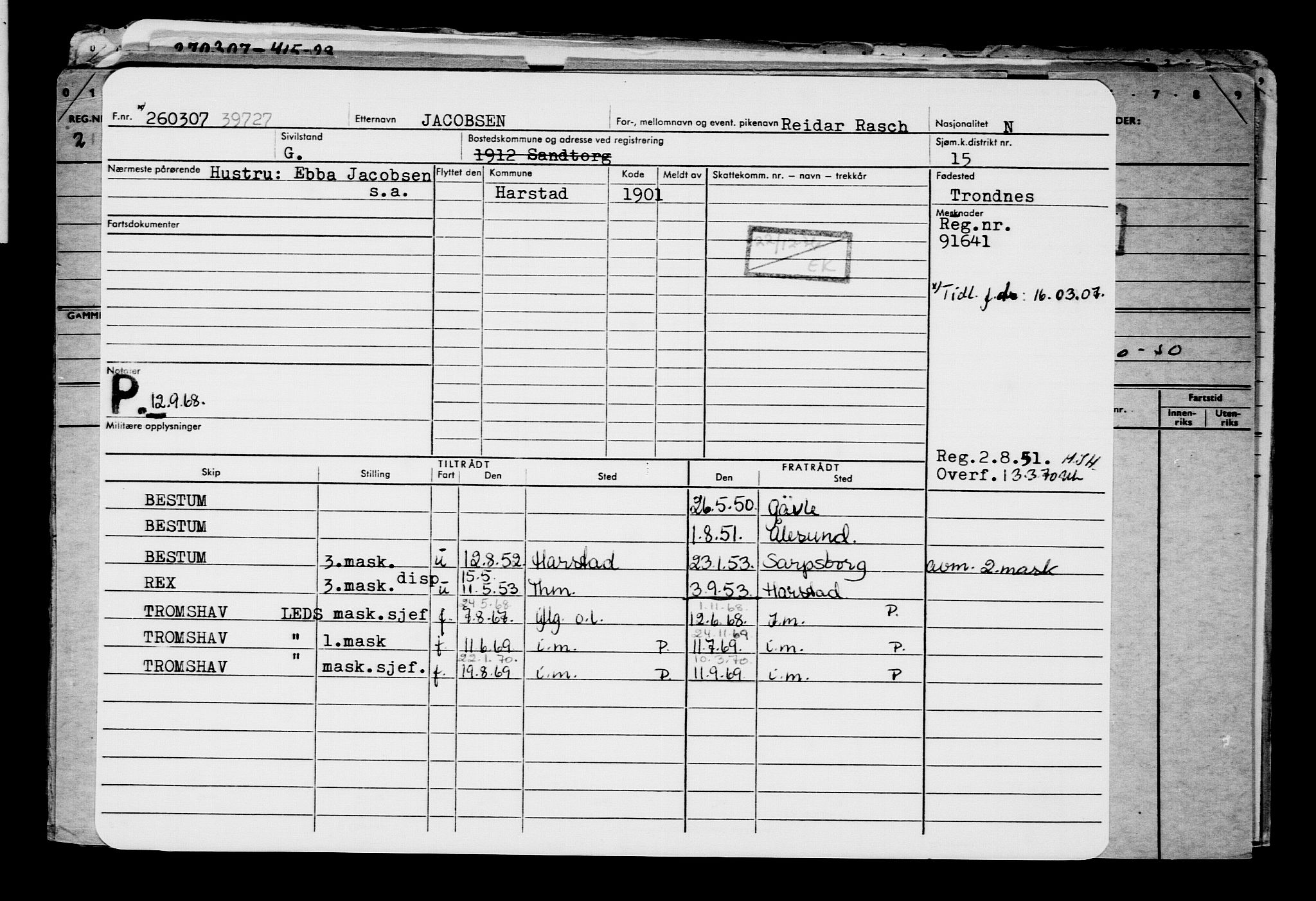 Direktoratet for sjømenn, RA/S-3545/G/Gb/L0070: Hovedkort, 1907, p. 300