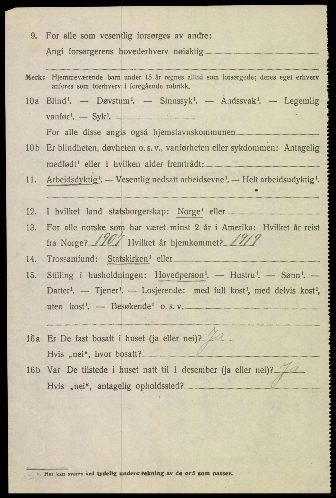 SAK, 1920 census for Gyland, 1920, p. 2413