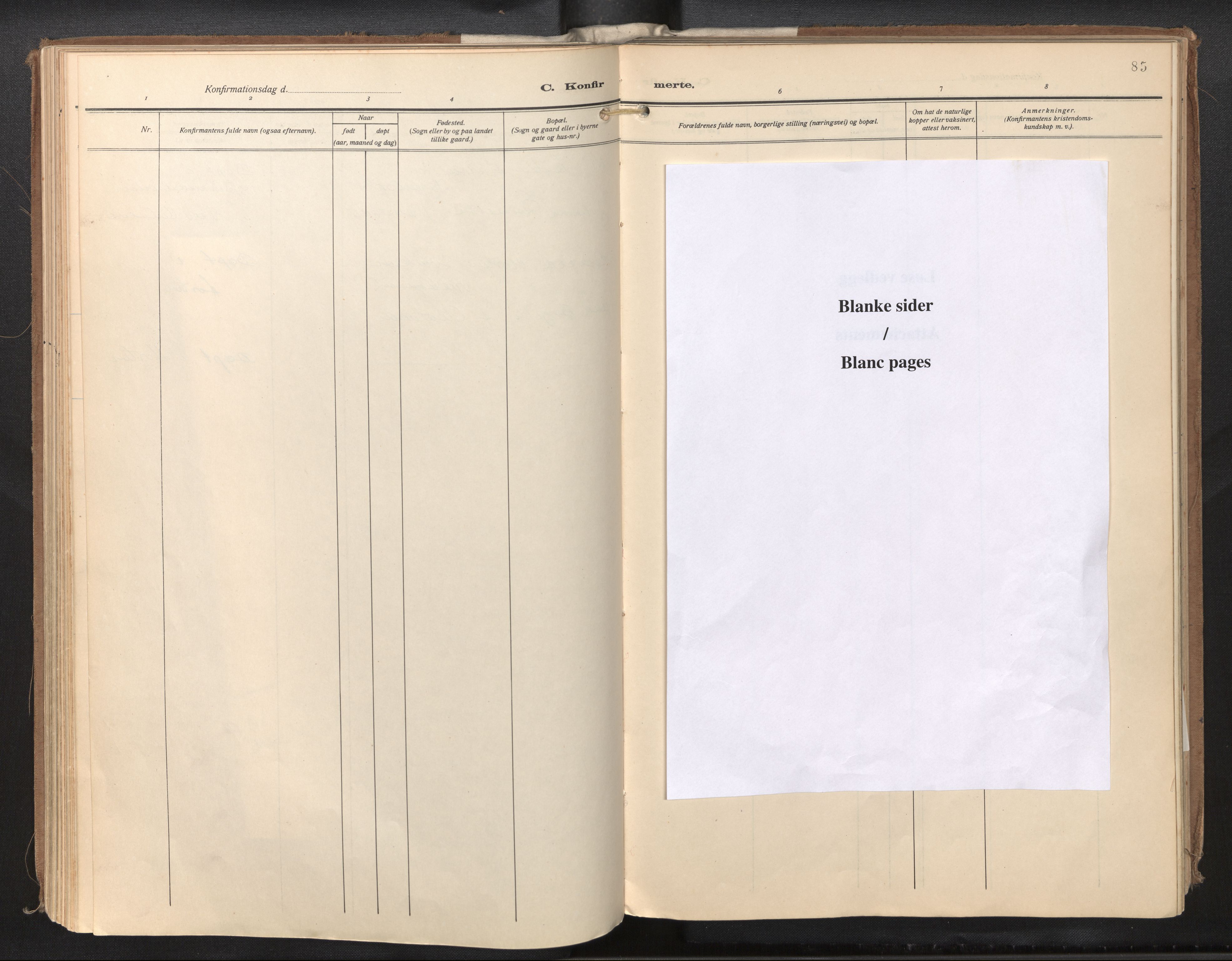 Den norske sjømannsmisjon i utlandet/New Orleans-Mobile-Gulfhavnene, AV/SAB-SAB/PA-0115/H/Ha/L0001: Parish register (official) no. A 1, 1927-1978, p. 84b-85a