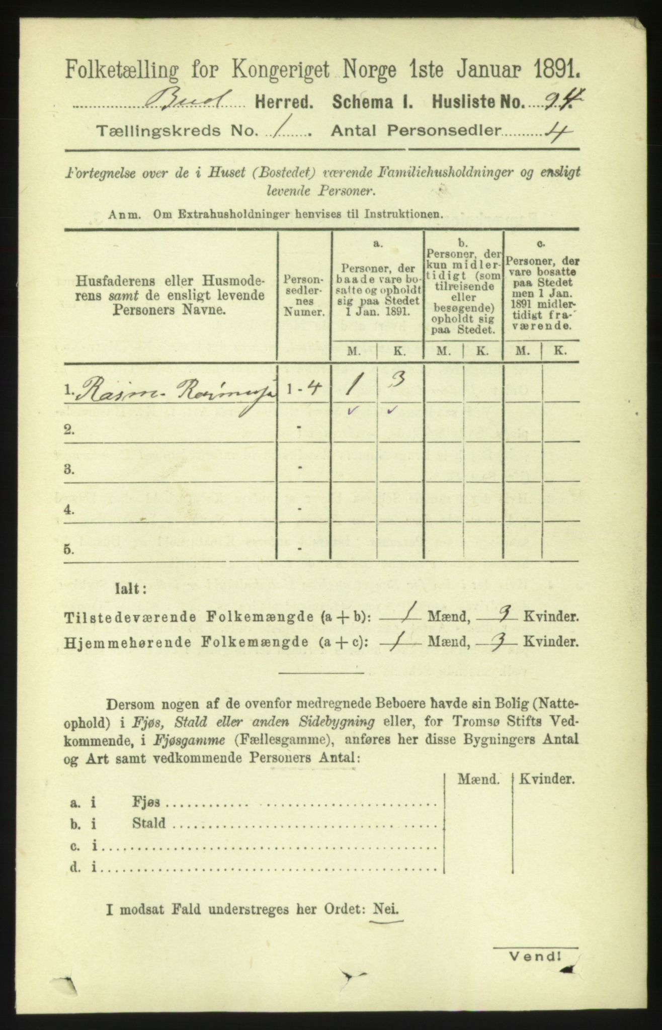 RA, 1891 census for 1549 Bud, 1891, p. 111