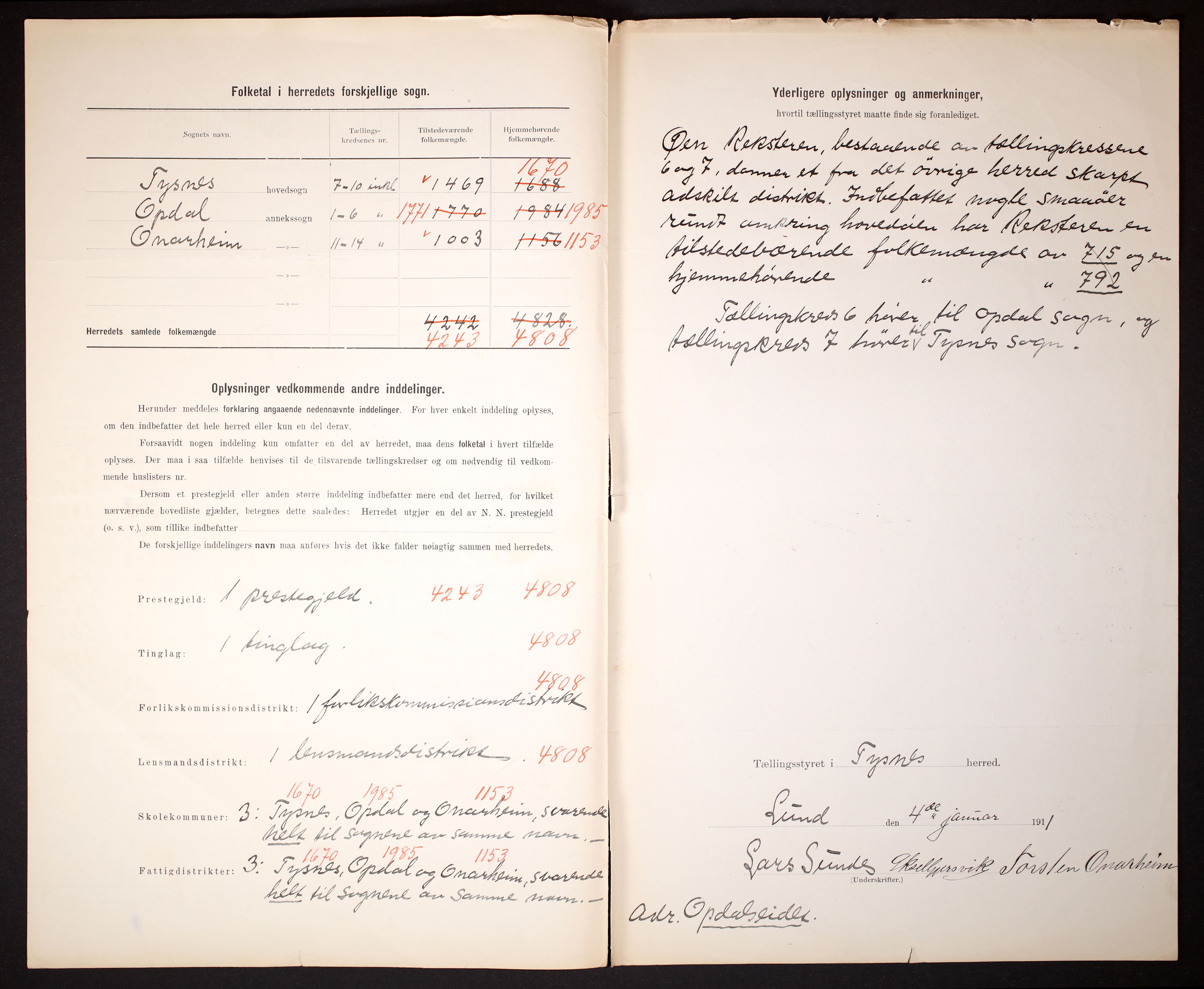 RA, 1910 census for Tysnes, 1910, p. 3