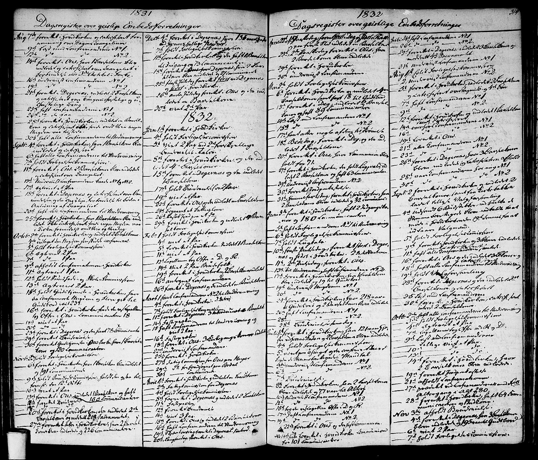 Rakkestad prestekontor Kirkebøker, SAO/A-2008/F/Fa/L0007: Parish register (official) no. I 7, 1825-1841, p. 314