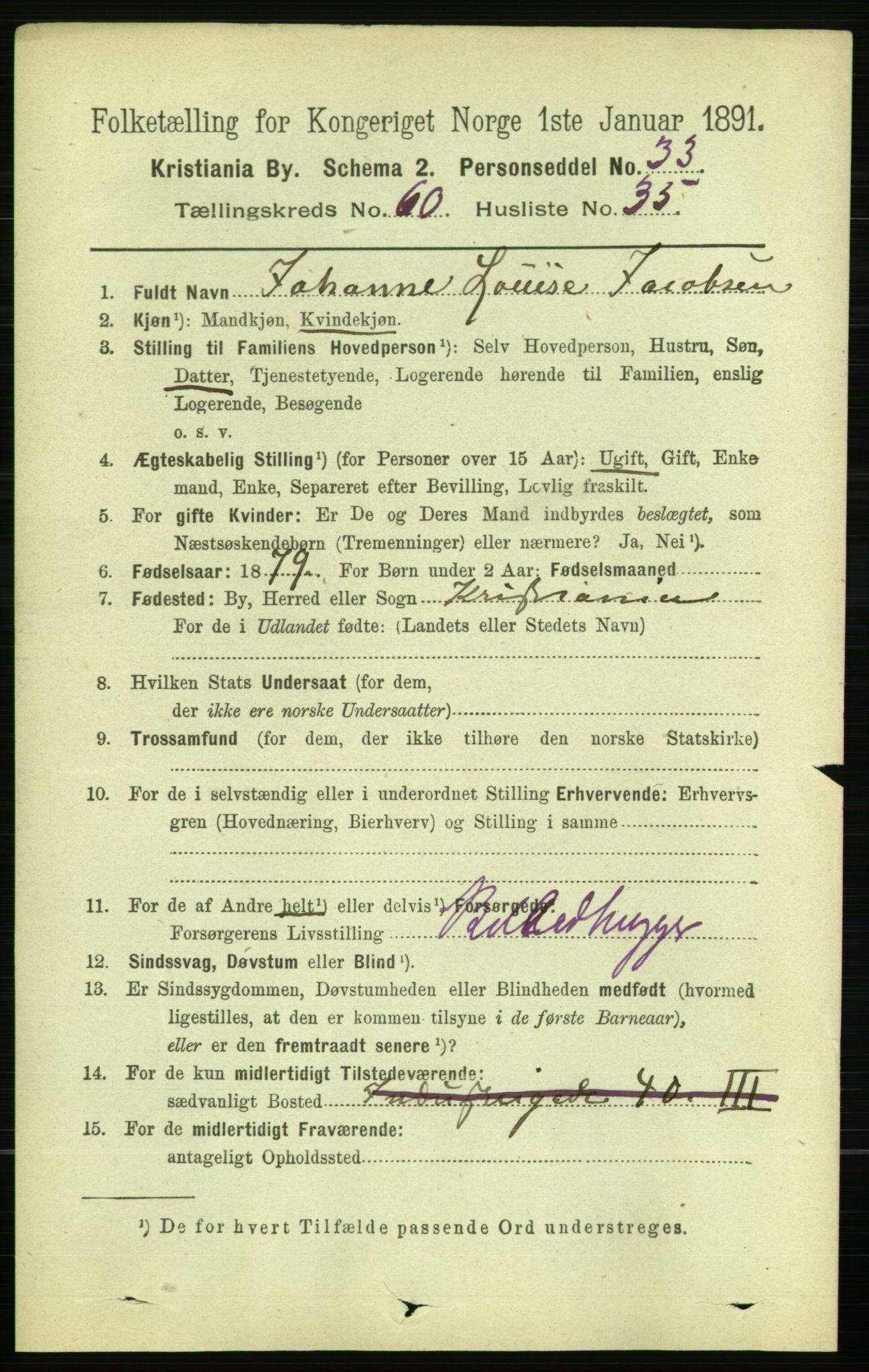 RA, 1891 census for 0301 Kristiania, 1891, p. 32312