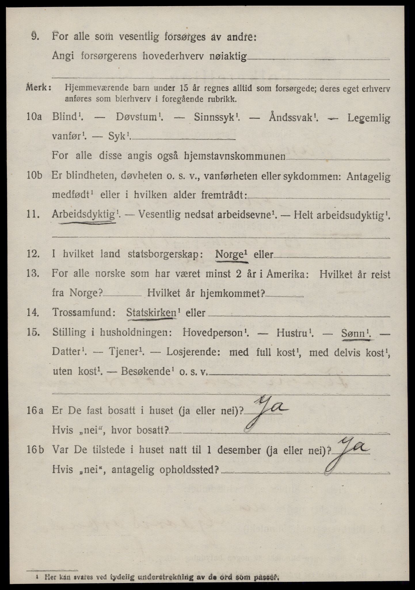 SAT, 1920 census for Sandøy, 1920, p. 2475