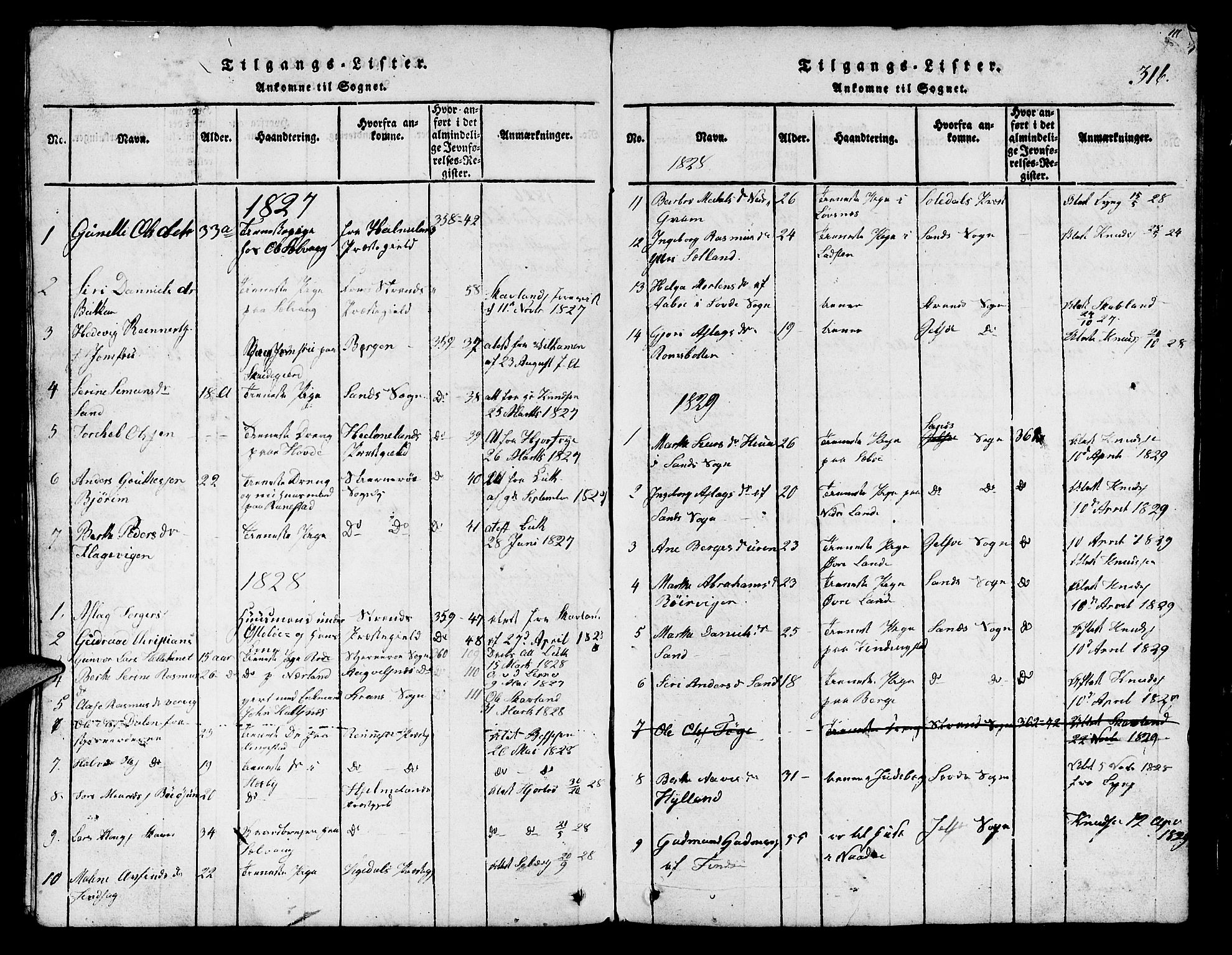 Finnøy sokneprestkontor, SAST/A-101825/H/Ha/Hab/L0001: Parish register (copy) no. B 1, 1816-1856, p. 316