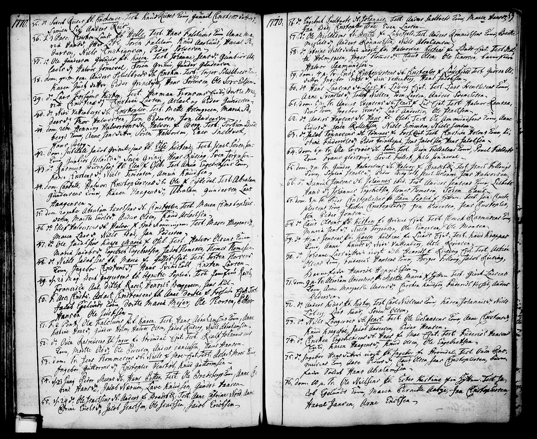 Gjerpen kirkebøker, SAKO/A-265/F/Fa/L0002: Parish register (official) no. I 2, 1747-1795, p. 59