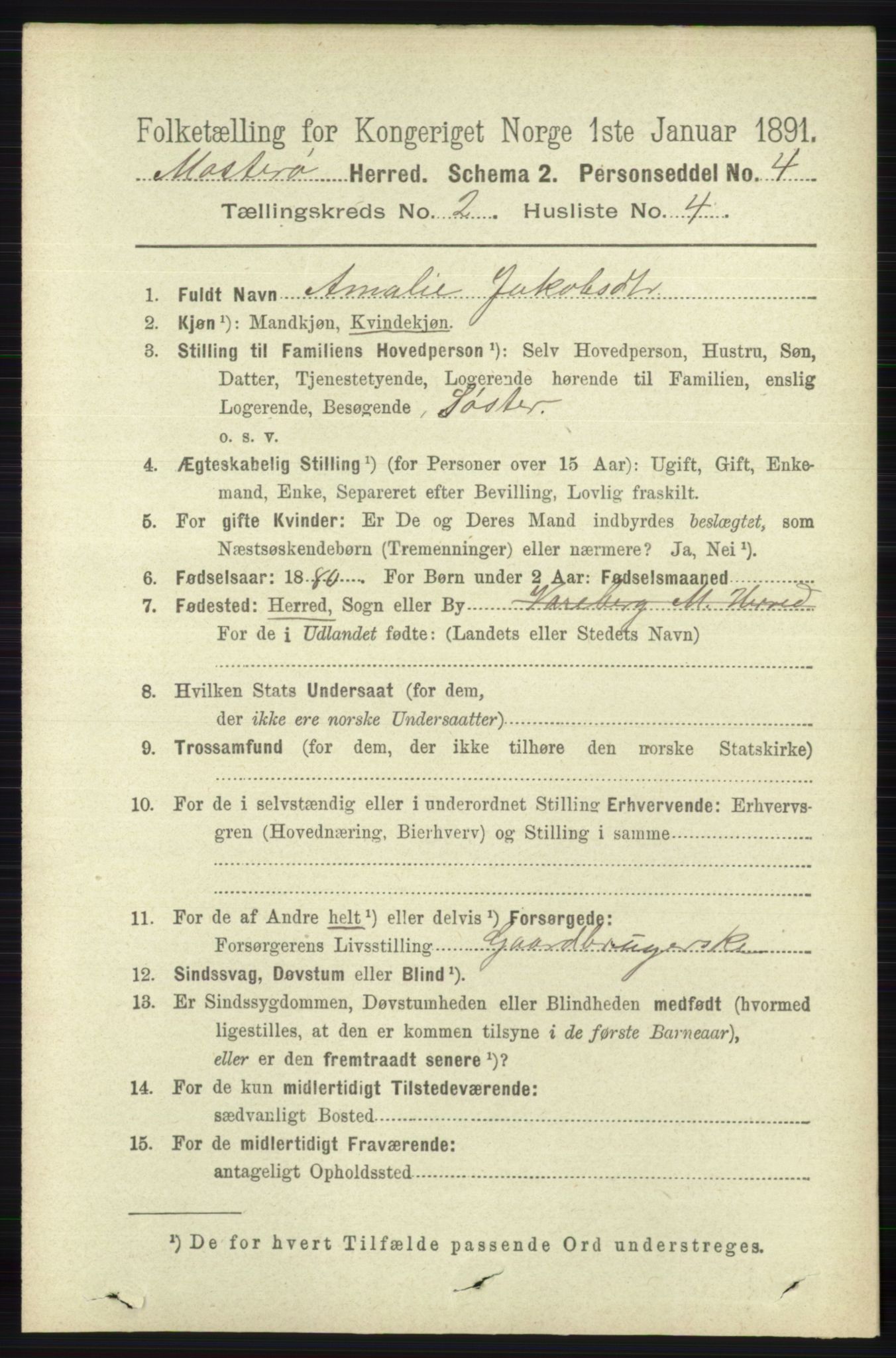 RA, 1891 census for 1143 Mosterøy, 1891, p. 644