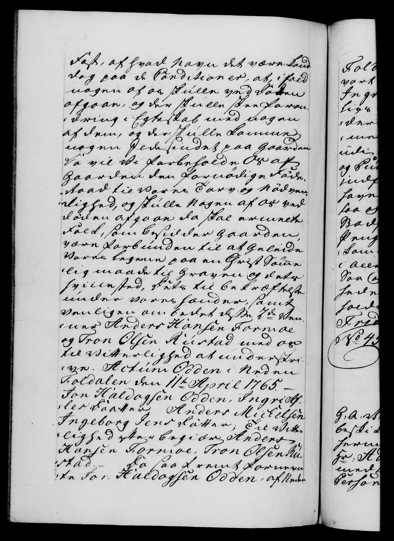 Danske Kanselli 1572-1799, AV/RA-EA-3023/F/Fc/Fca/Fcaa/L0042: Norske registre, 1763-1766, p. 708b
