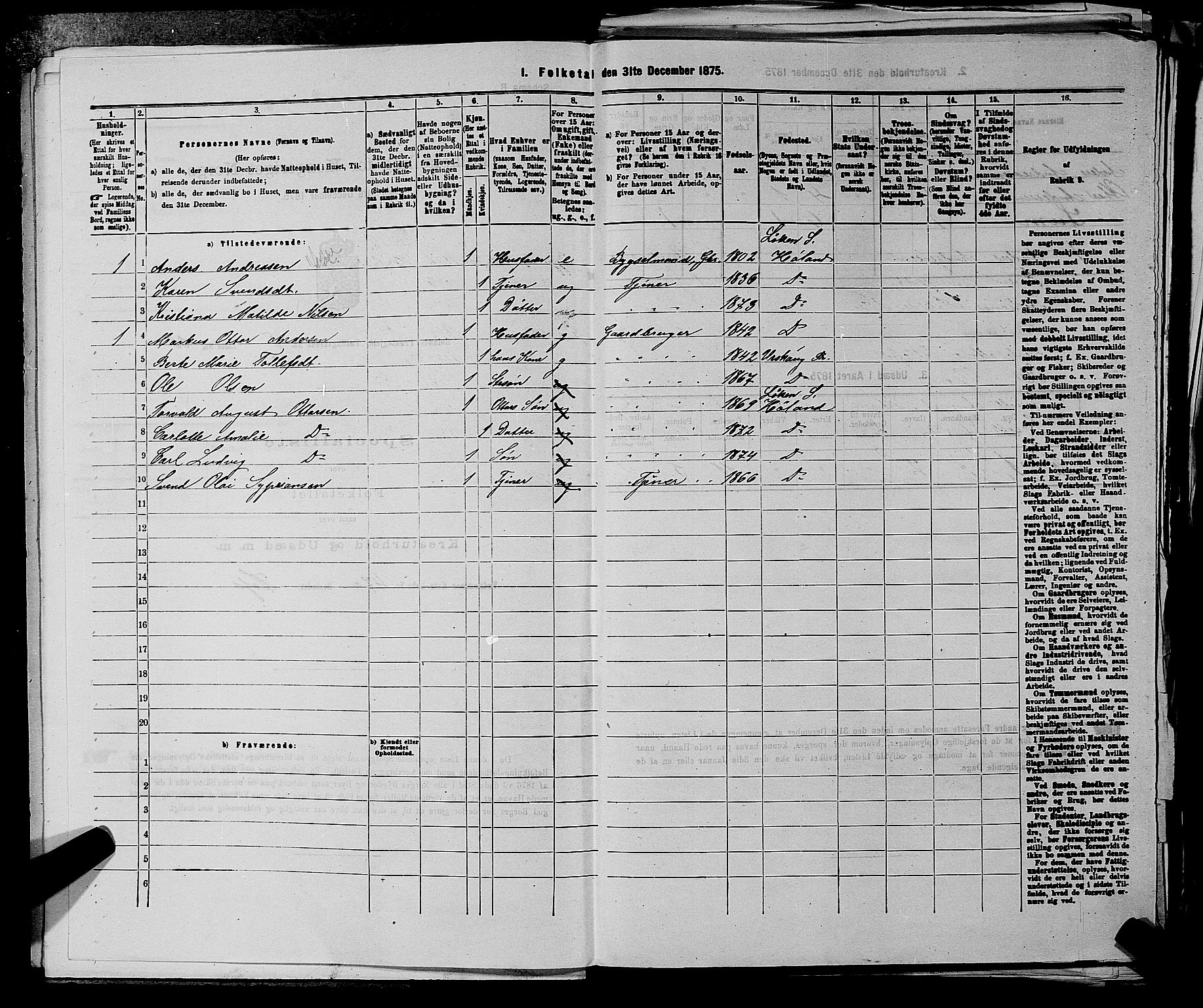 RA, 1875 census for 0221P Høland, 1875, p. 797