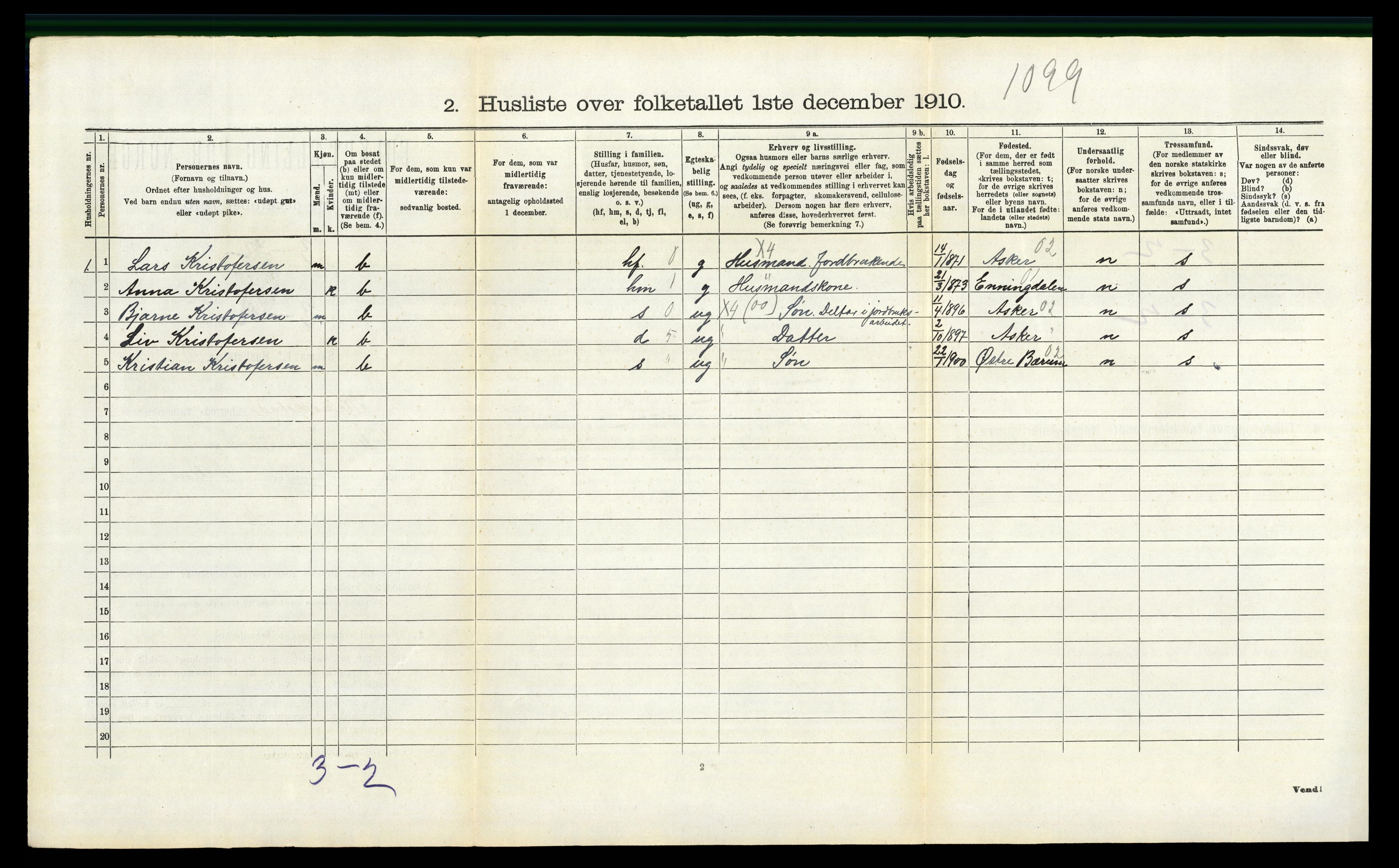 RA, 1910 census for Kråkstad, 1910, p. 866