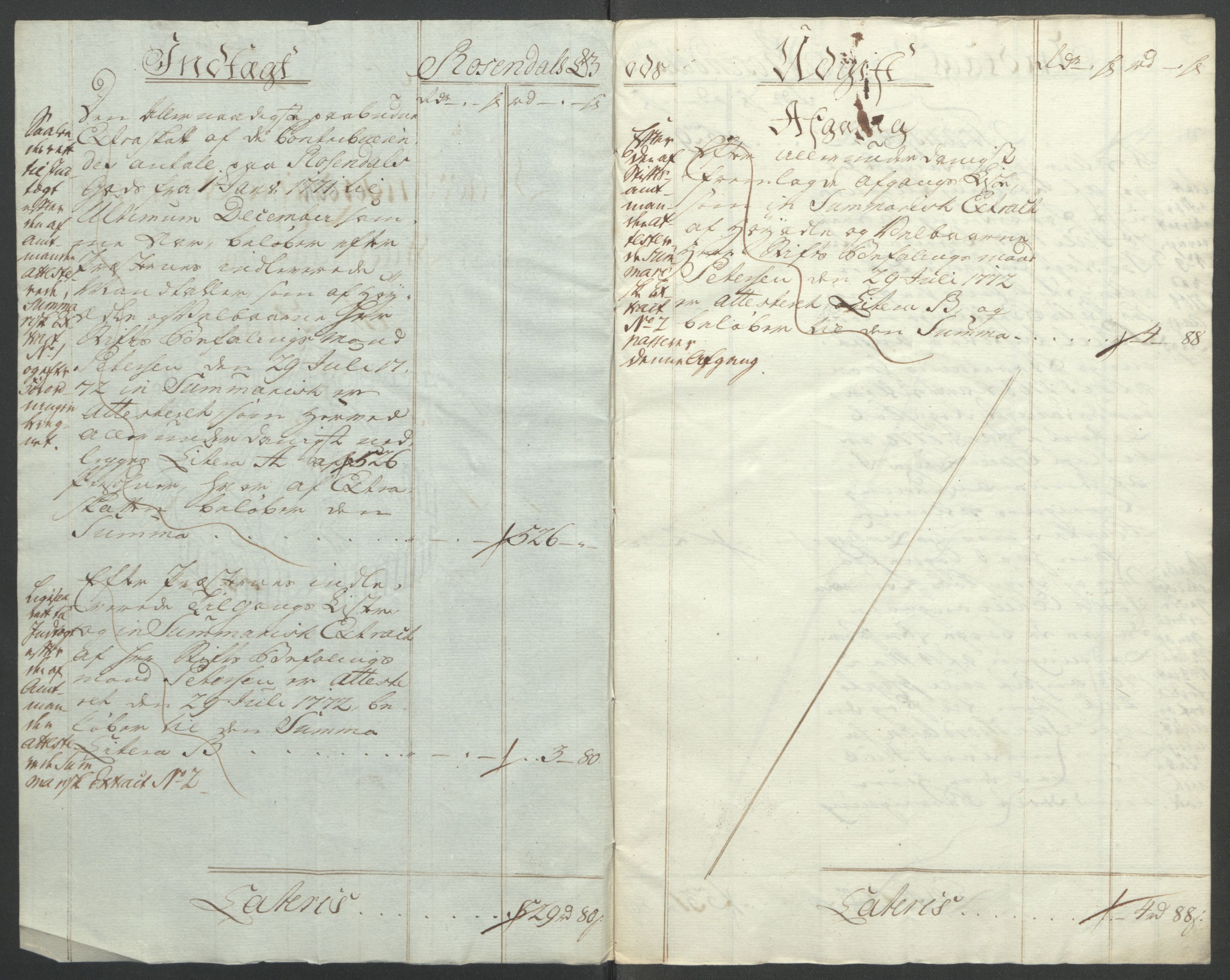 Rentekammeret inntil 1814, Reviderte regnskaper, Fogderegnskap, RA/EA-4092/R49/L3157: Ekstraskatten Rosendal Baroni, 1762-1772, p. 319