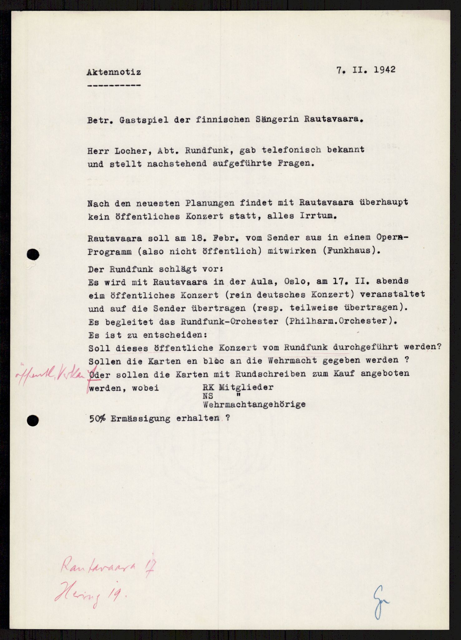 Tyske arkiver, Reichskommissariat, AV/RA-RAFA-2174/E/Ei/L0002/0001: Dokumentsamling / Aulikki Rautavaara , 1942, p. 4