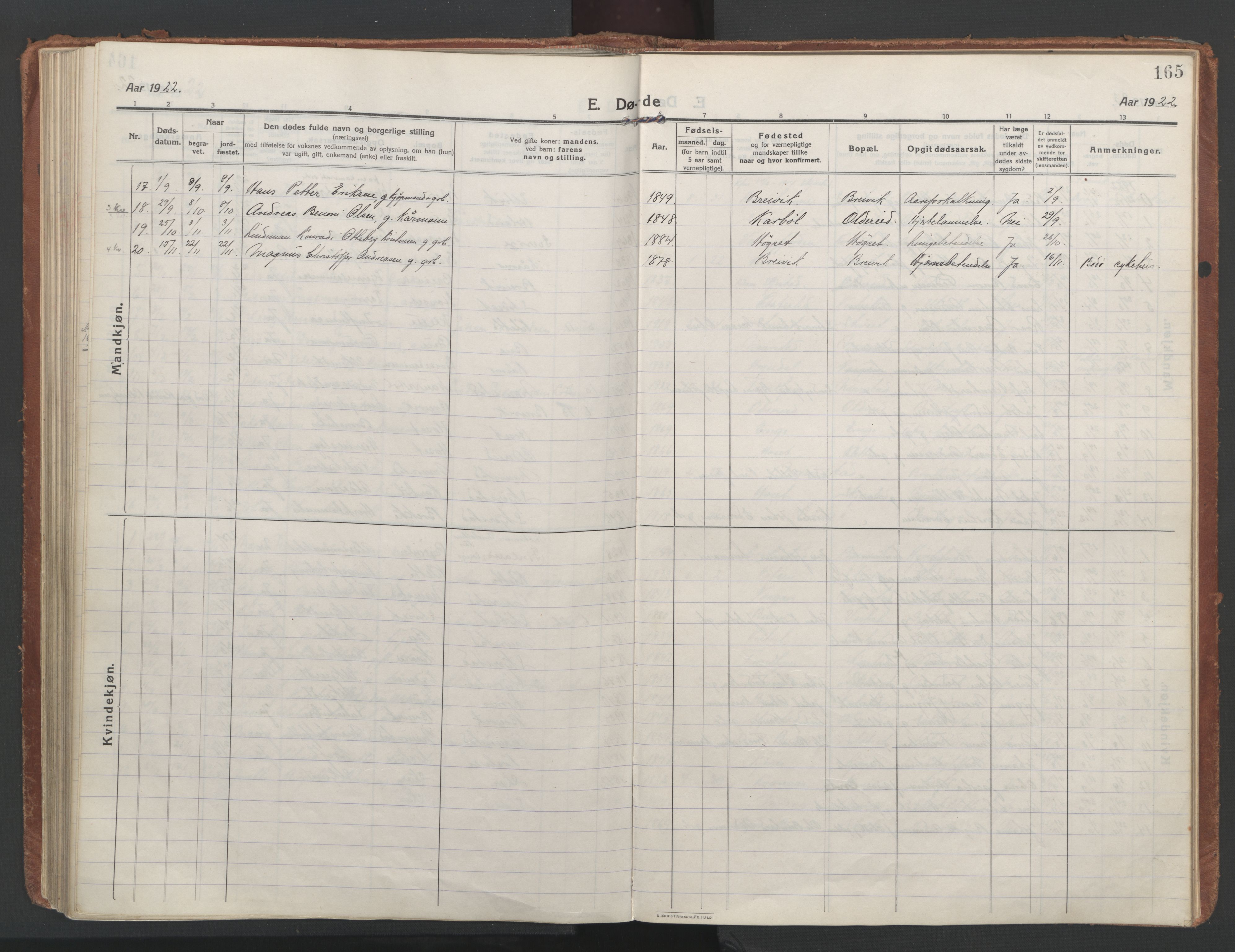 Ministerialprotokoller, klokkerbøker og fødselsregistre - Nordland, SAT/A-1459/852/L0748: Parish register (official) no. 852A18, 1913-1932, p. 165