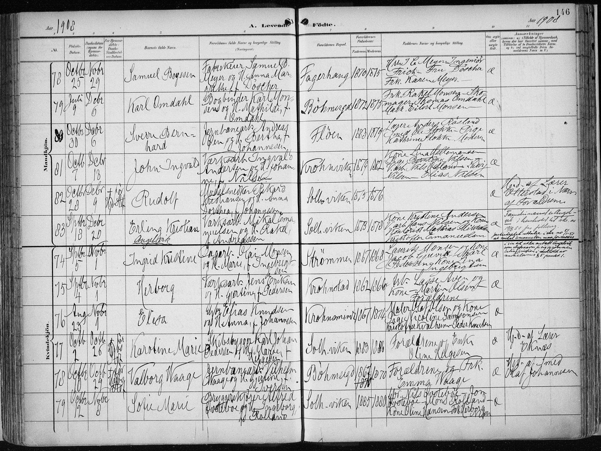 Årstad Sokneprestembete, AV/SAB-A-79301/H/Haa/L0002: Parish register (official) no. A 2, 1899-1914, p. 146