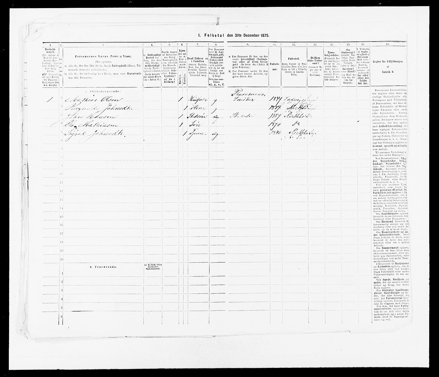 SAB, 1875 census for 1415P Lavik, 1875, p. 120