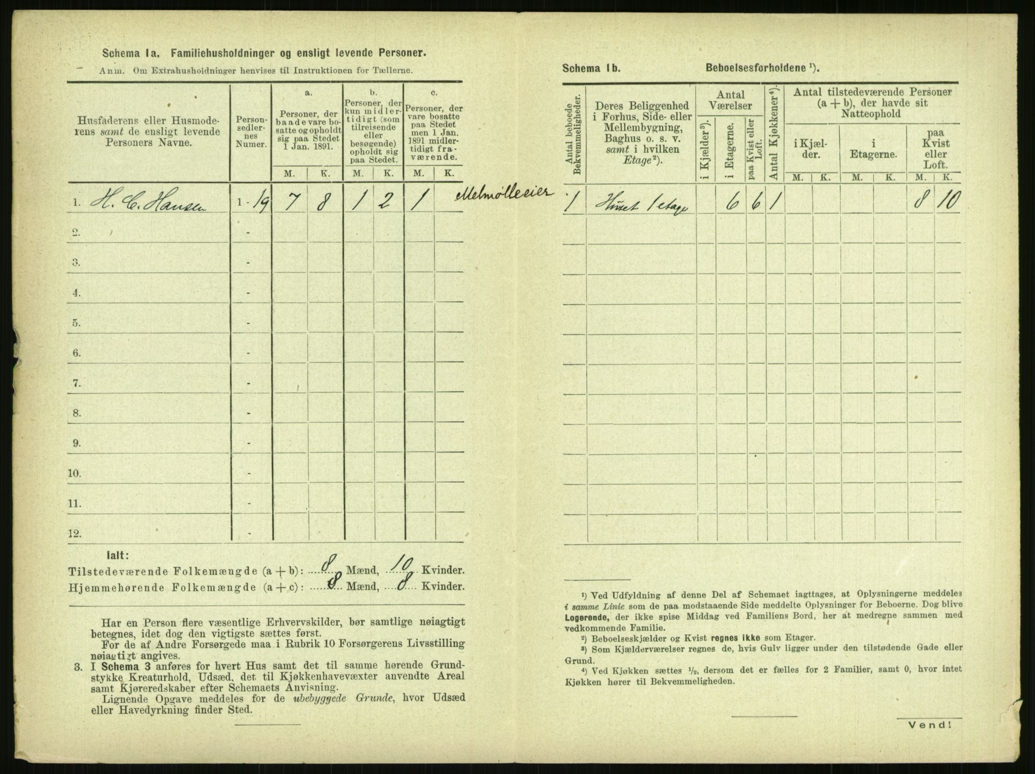 RA, 1891 census for 0806 Skien, 1891, p. 587