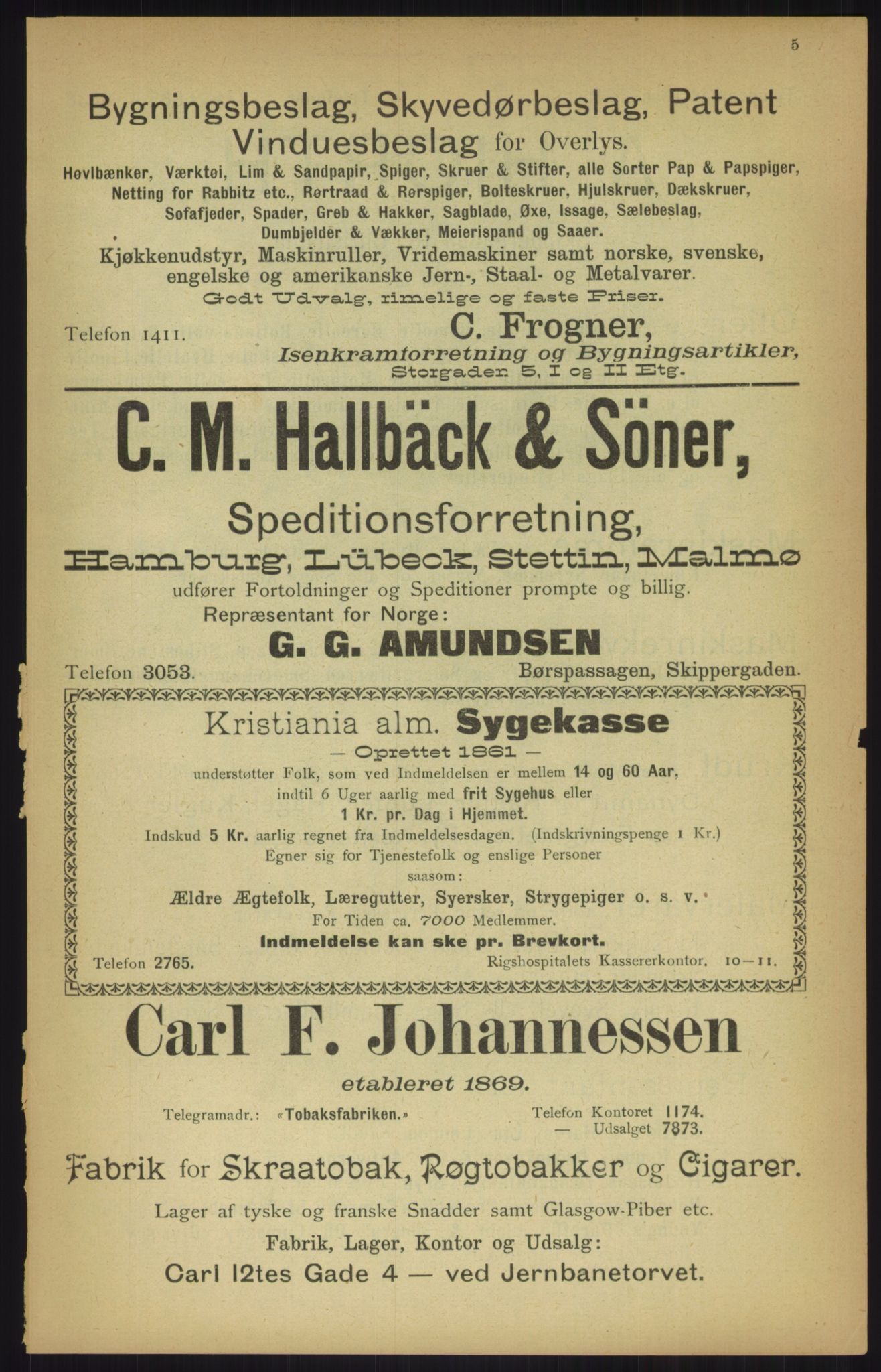 Kristiania/Oslo adressebok, PUBL/-, 1905, p. 5