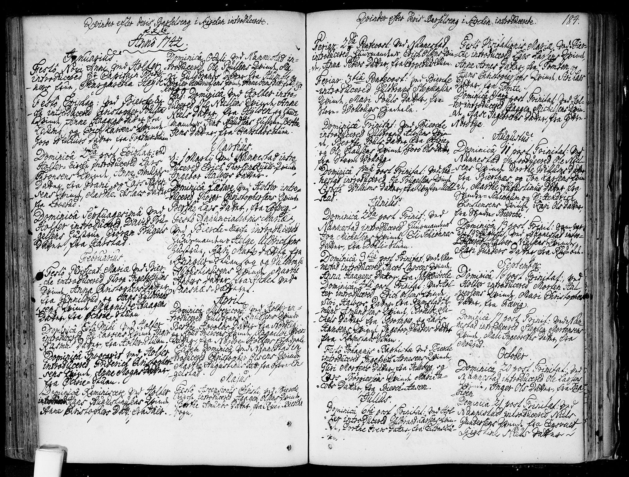 Nannestad prestekontor Kirkebøker, SAO/A-10414a/F/Fa/L0006: Parish register (official) no. I 6, 1739-1754, p. 184