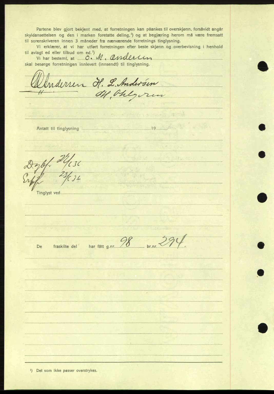 Idd og Marker sorenskriveri, AV/SAO-A-10283/G/Gb/Gbb/L0001: Mortgage book no. A1, 1936-1937, Diary no: : 660/1936