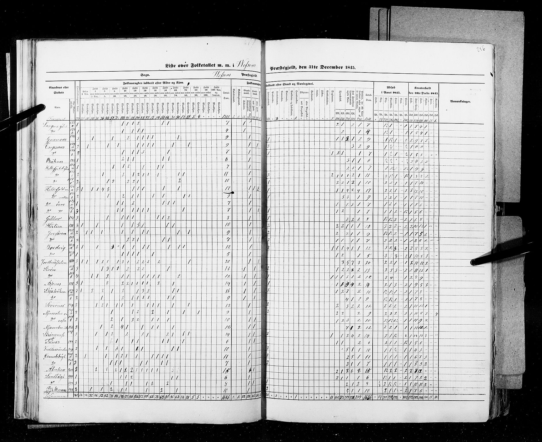 RA, Census 1845, vol. 9B: Nordland amt, 1845, p. 256