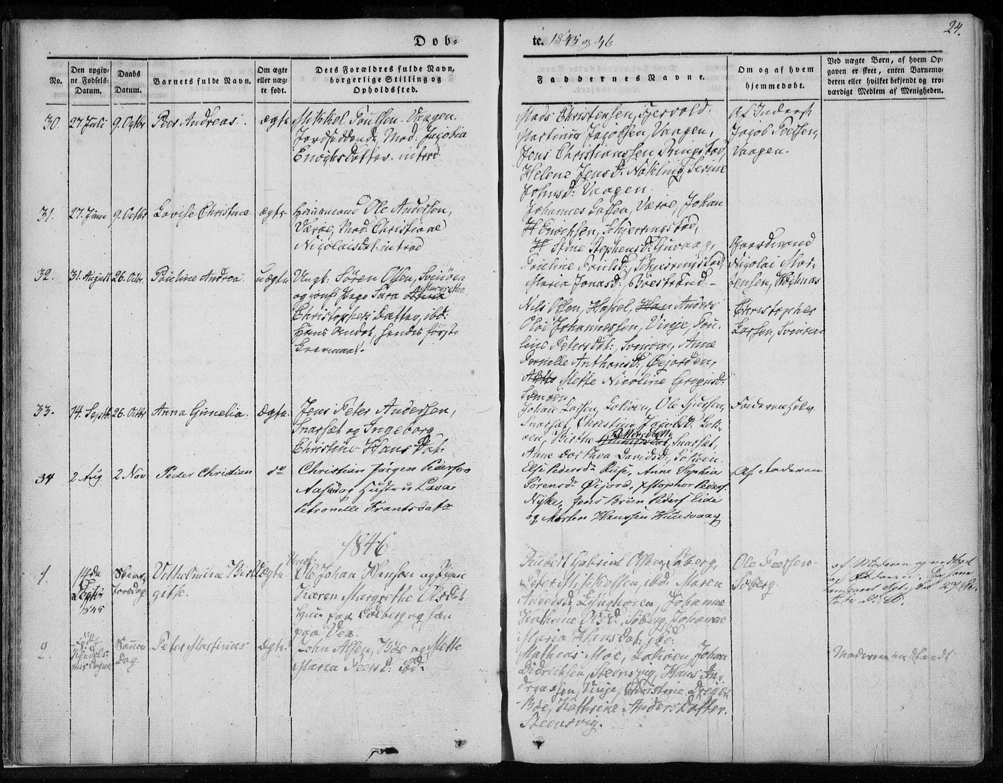 Ministerialprotokoller, klokkerbøker og fødselsregistre - Nordland, AV/SAT-A-1459/891/L1299: Parish register (official) no. 891A04, 1841-1856, p. 24