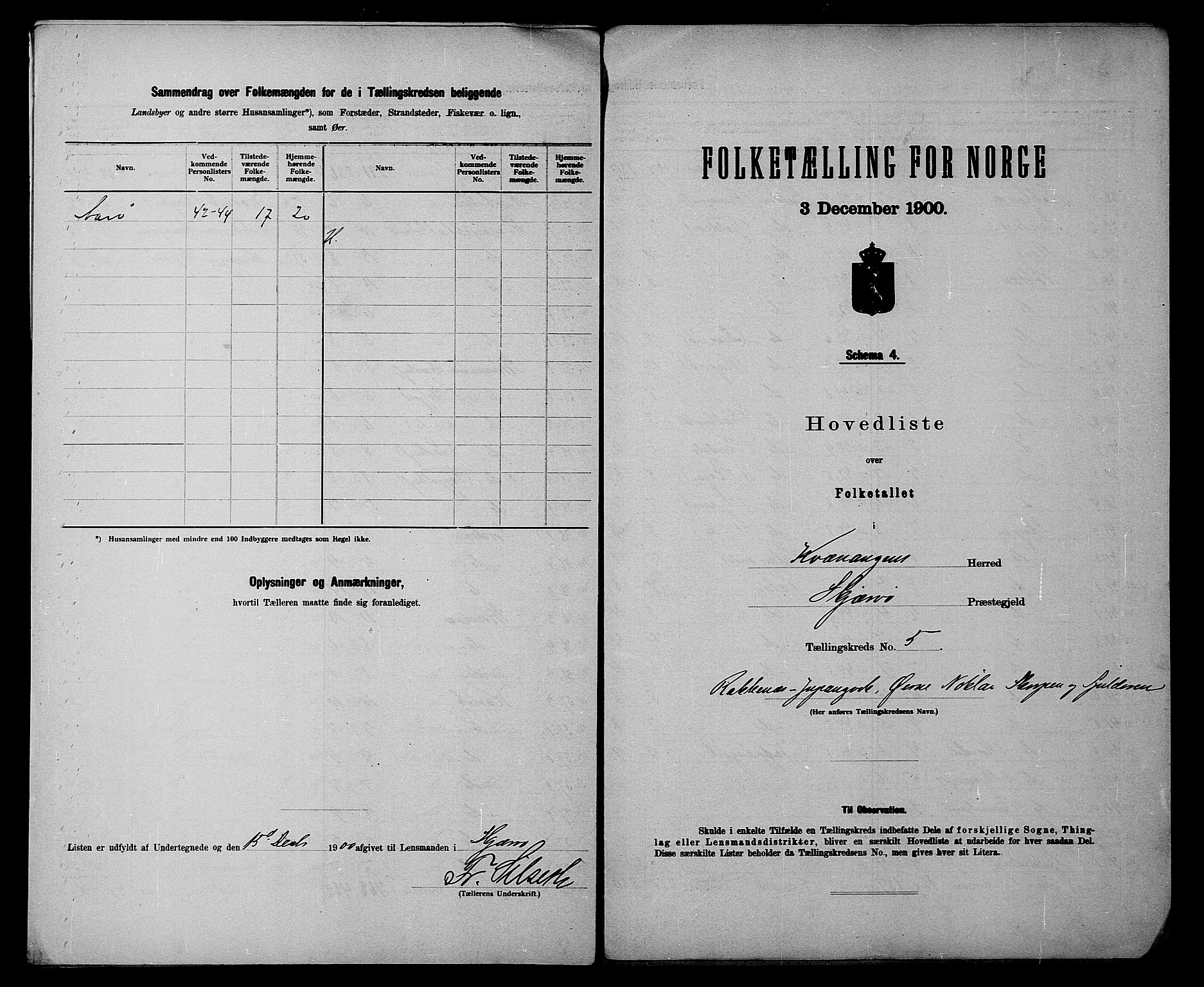 SATØ, 1900 census for Kvænangen, 1900, p. 12