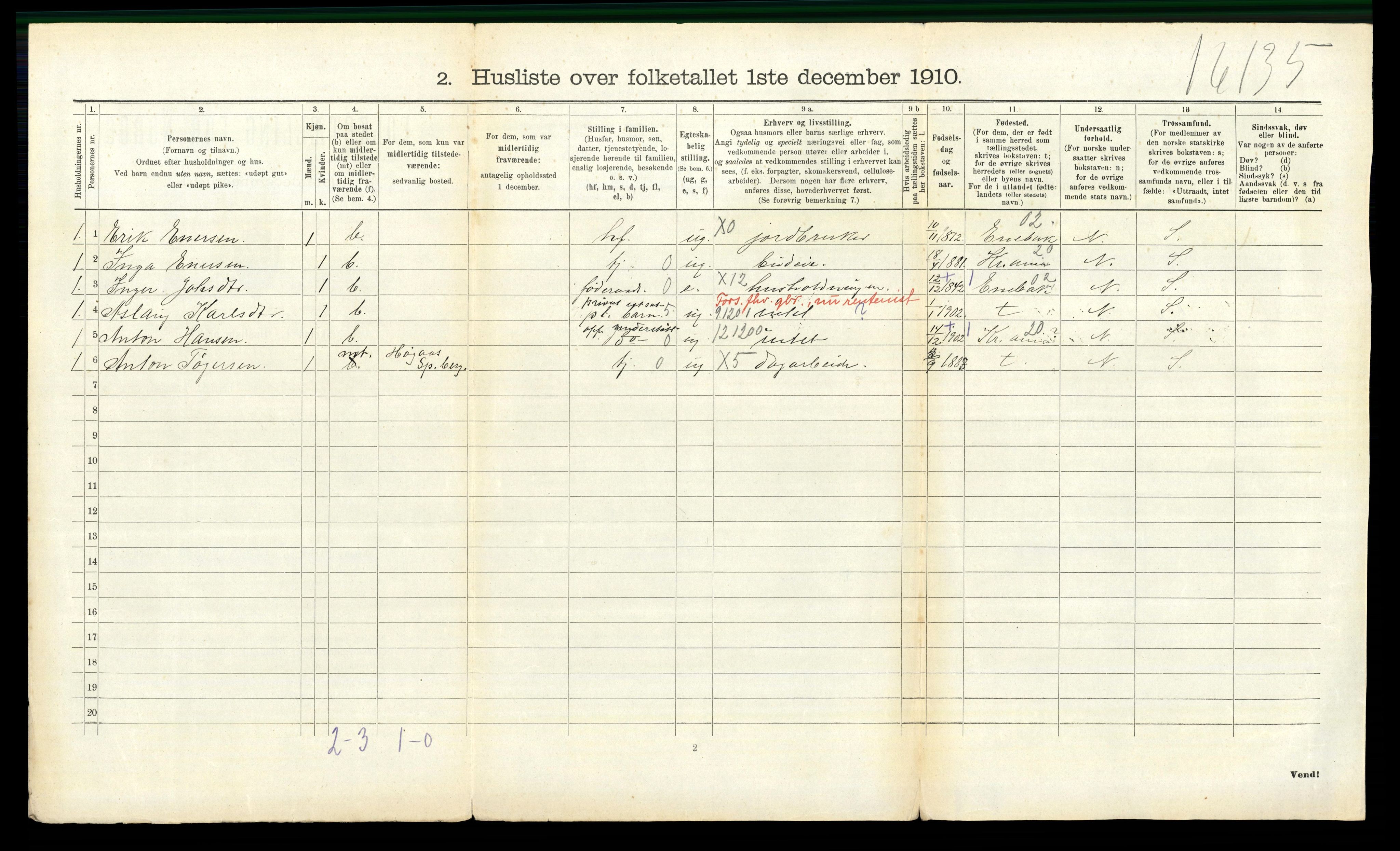 RA, 1910 census for Spydeberg, 1910, p. 700