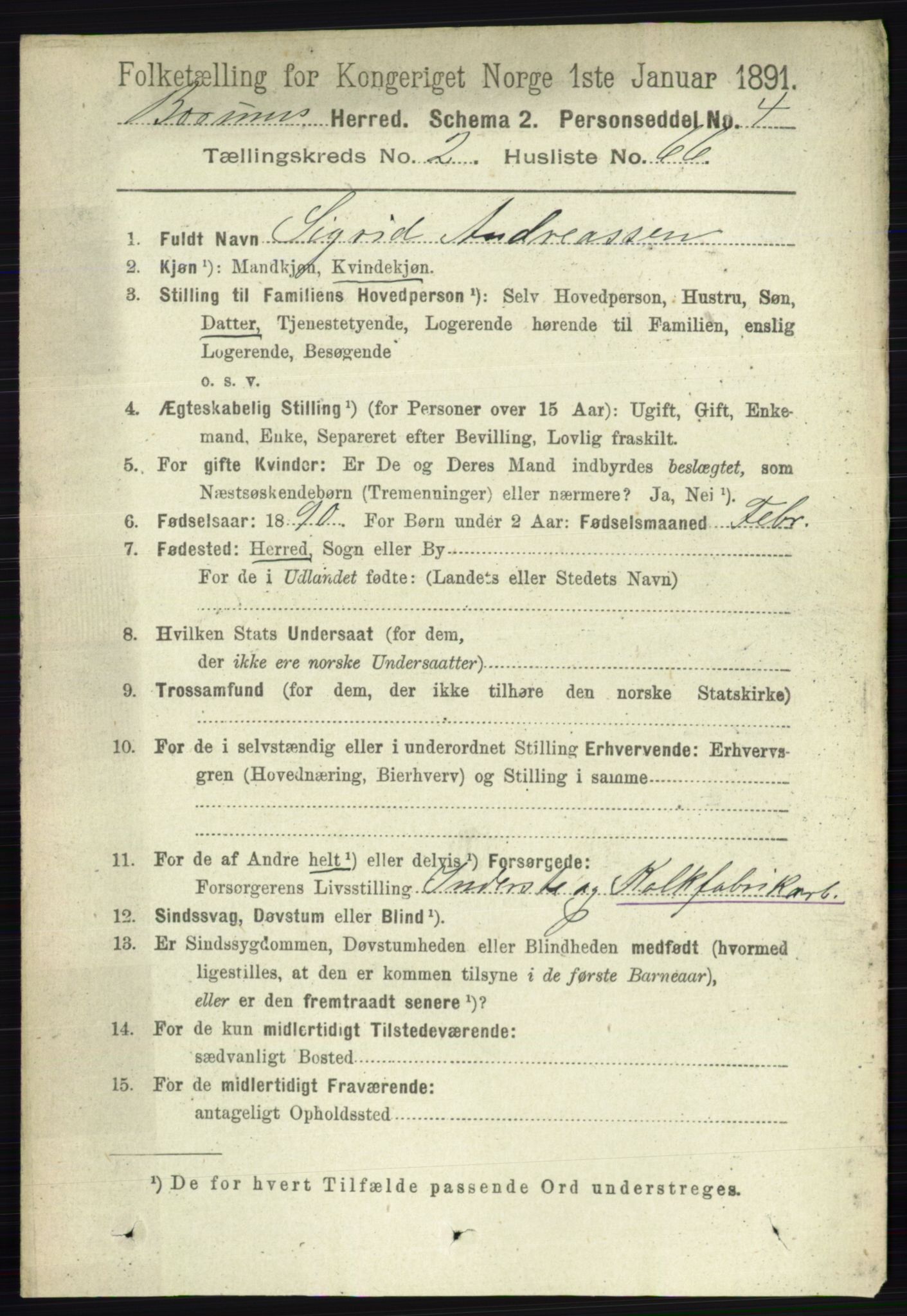 RA, 1891 census for 0219 Bærum, 1891, p. 1532
