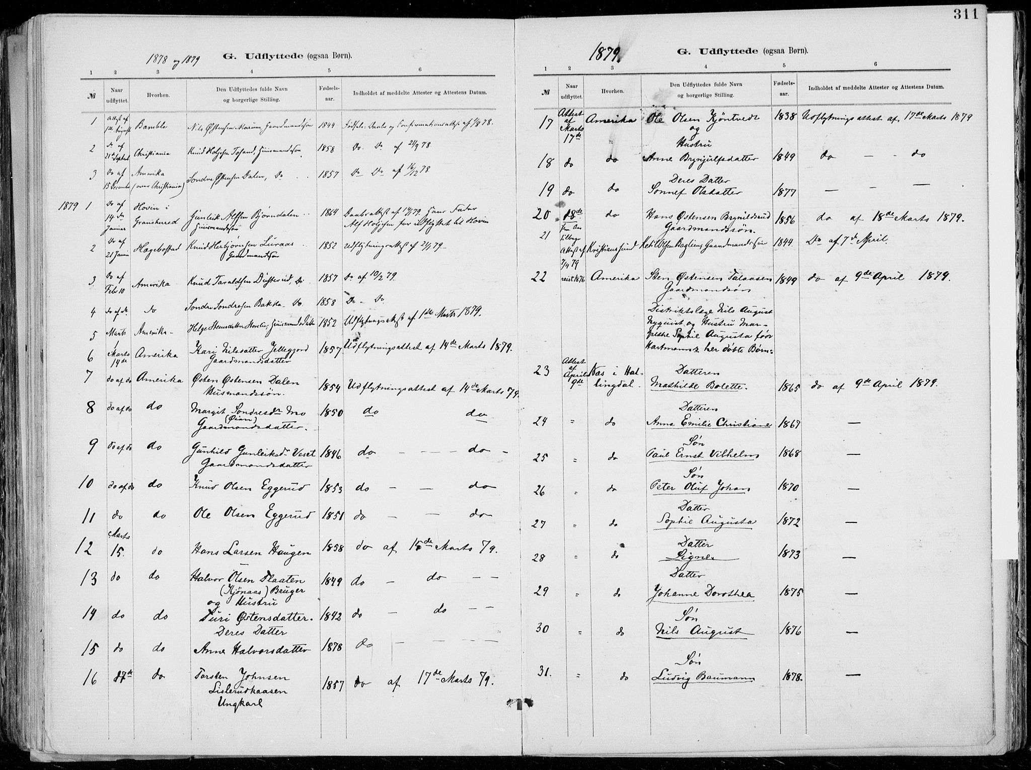 Tinn kirkebøker, AV/SAKO-A-308/F/Fa/L0007: Parish register (official) no. I 7, 1878-1922, p. 311