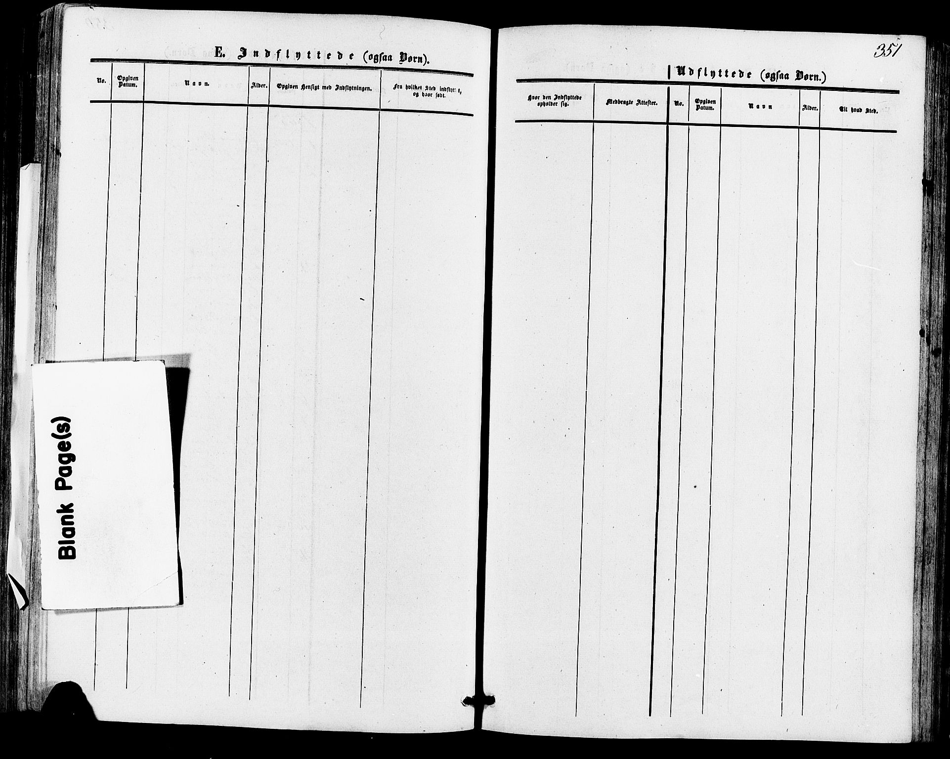 Skien kirkebøker, SAKO/A-302/F/Fa/L0007: Parish register (official) no. 7, 1856-1865, p. 351