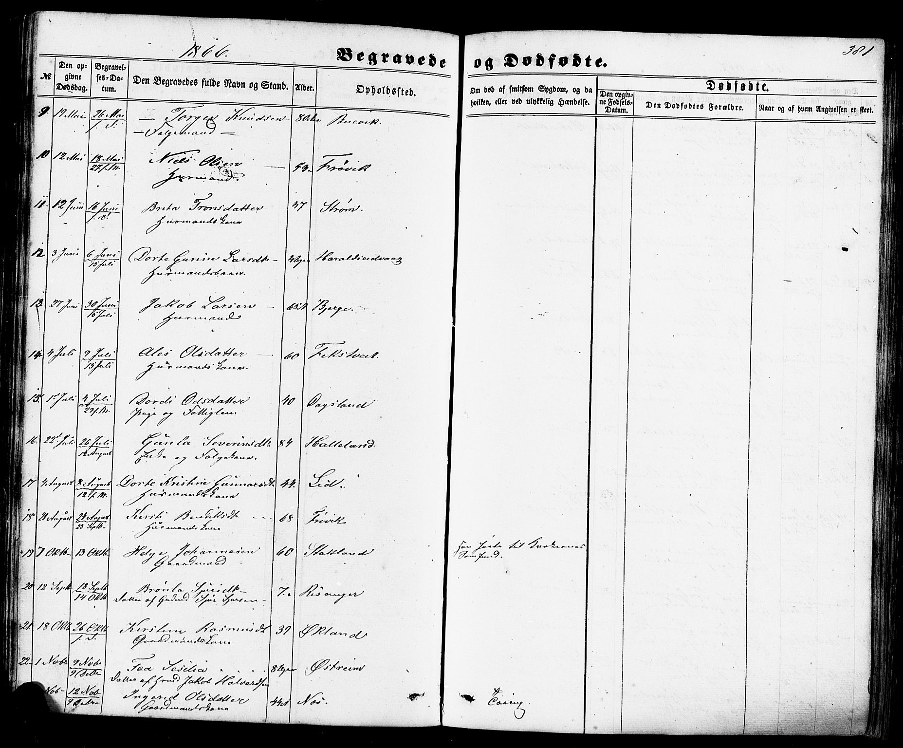 Skjold sokneprestkontor, AV/SAST-A-101847/H/Ha/Haa/L0008: Parish register (official) no. A 8, 1856-1882, p. 381