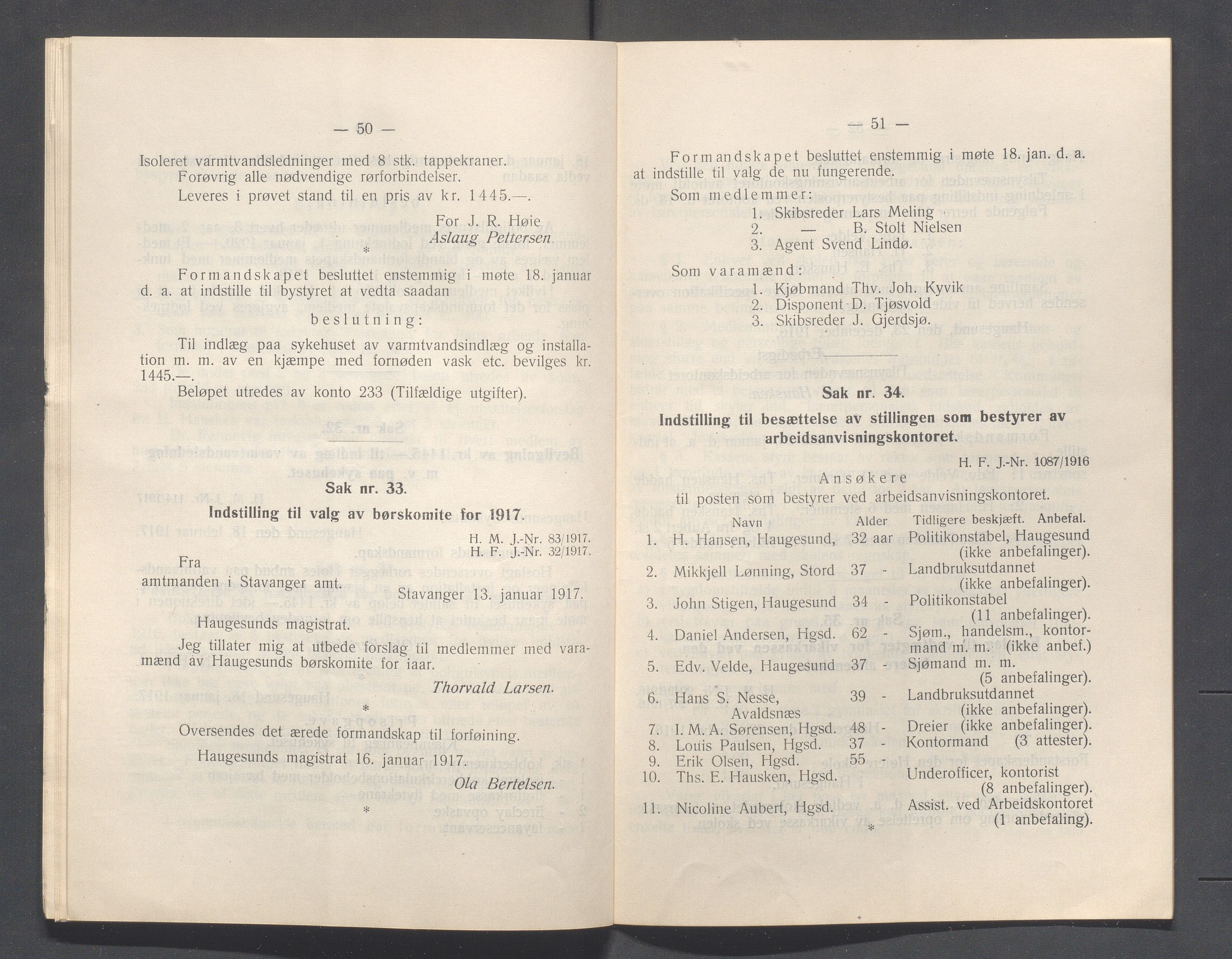 Haugesund kommune - Formannskapet og Bystyret, IKAR/A-740/A/Abb/L0002: Bystyreforhandlinger, 1908-1917, p. 1117