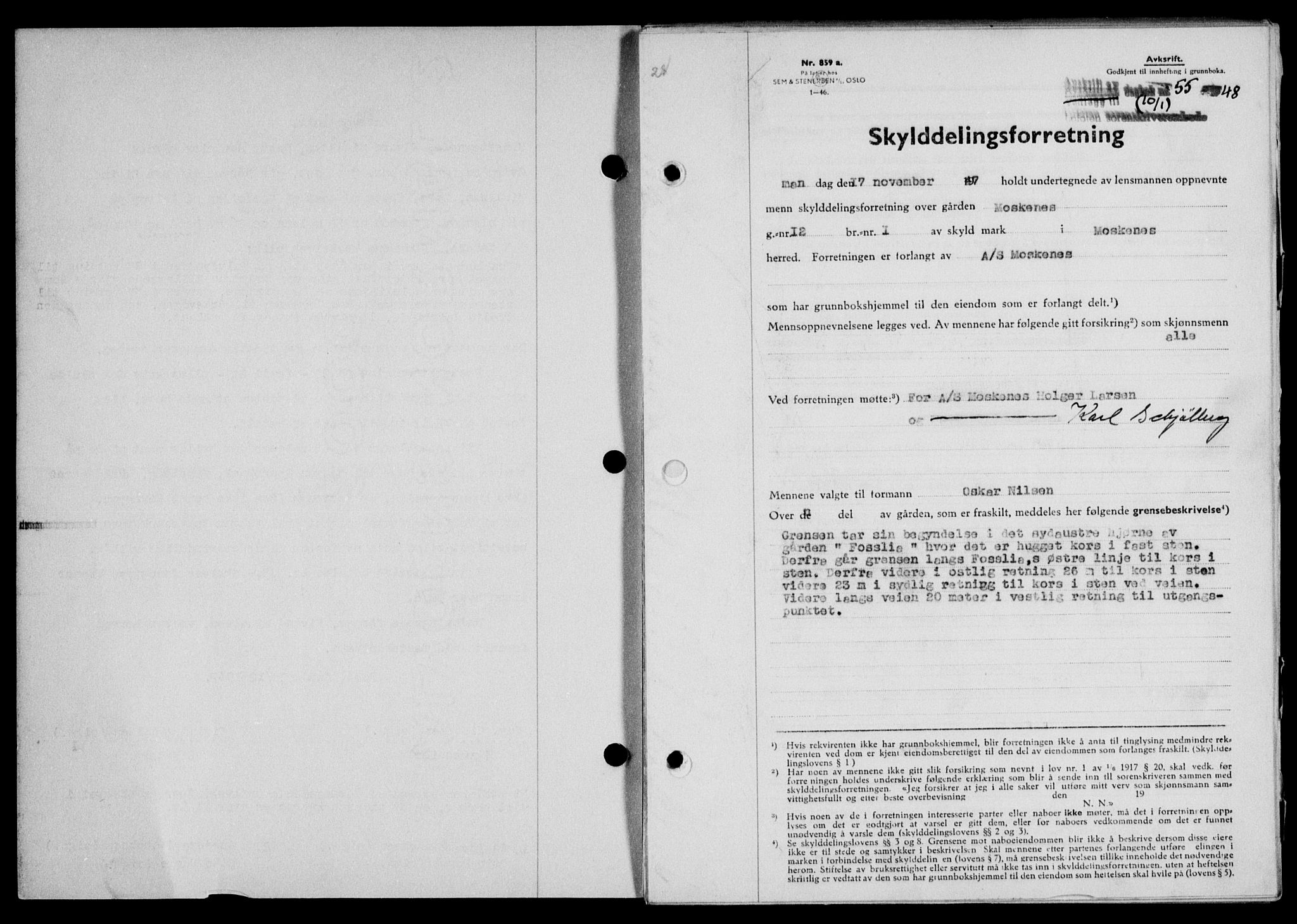 Lofoten sorenskriveri, SAT/A-0017/1/2/2C/L0017a: Mortgage book no. 17a, 1947-1948, Diary no: : 55/1948