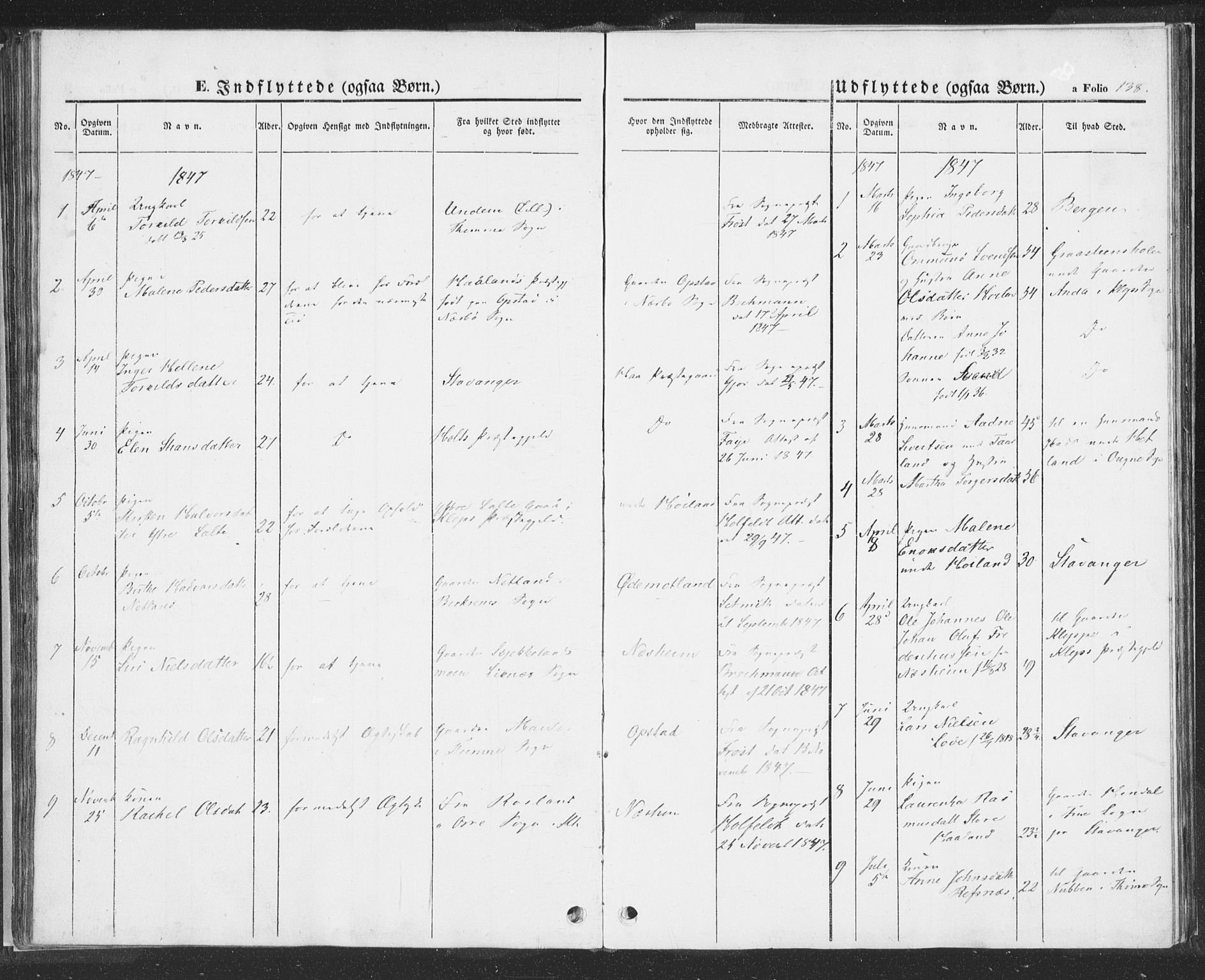 Hå sokneprestkontor, AV/SAST-A-101801/001/30BA/L0006: Parish register (official) no. A 5, 1842-1853, p. 138