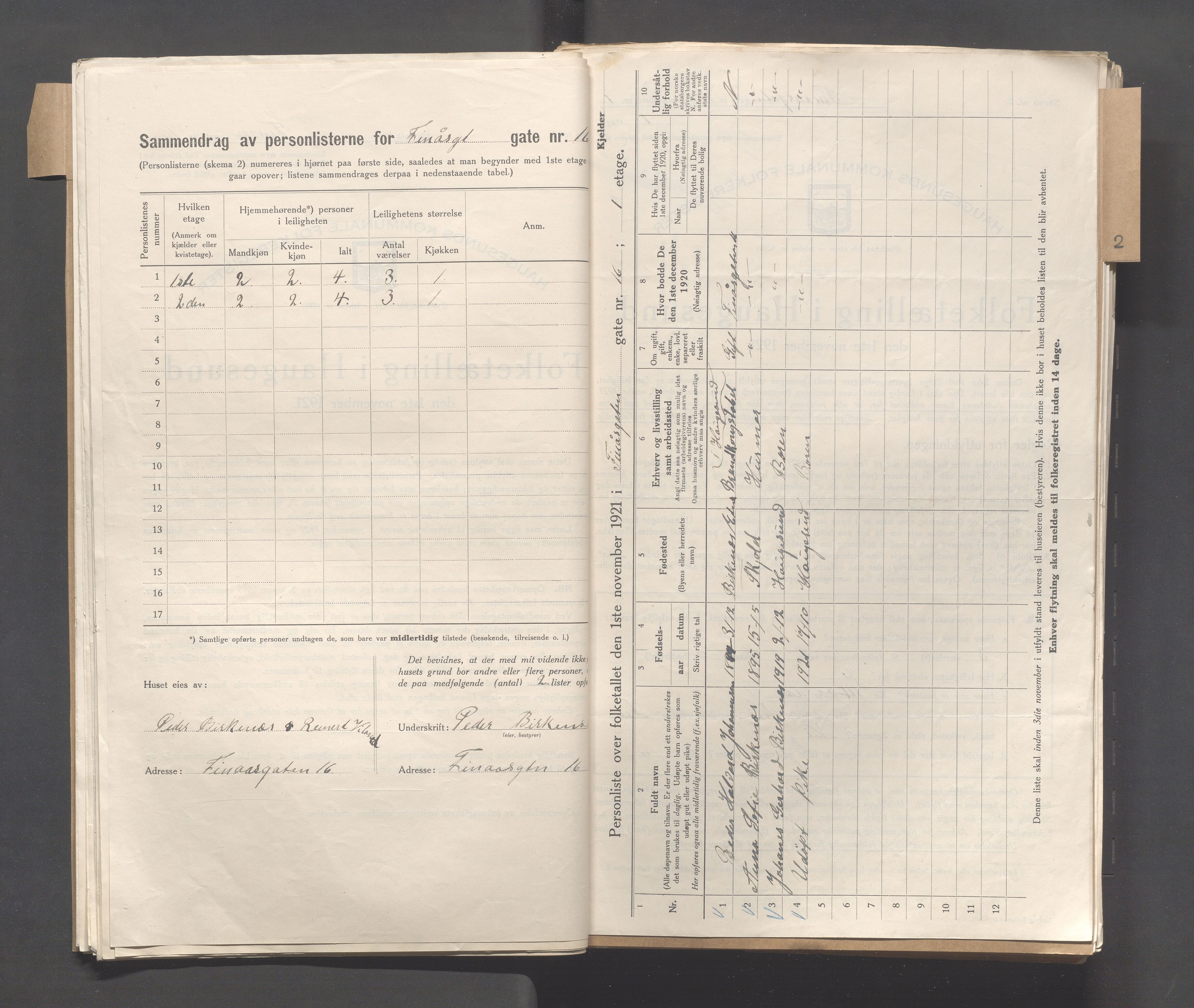 IKAR, Local census 1.11.1921 for Haugesund, 1921, p. 818